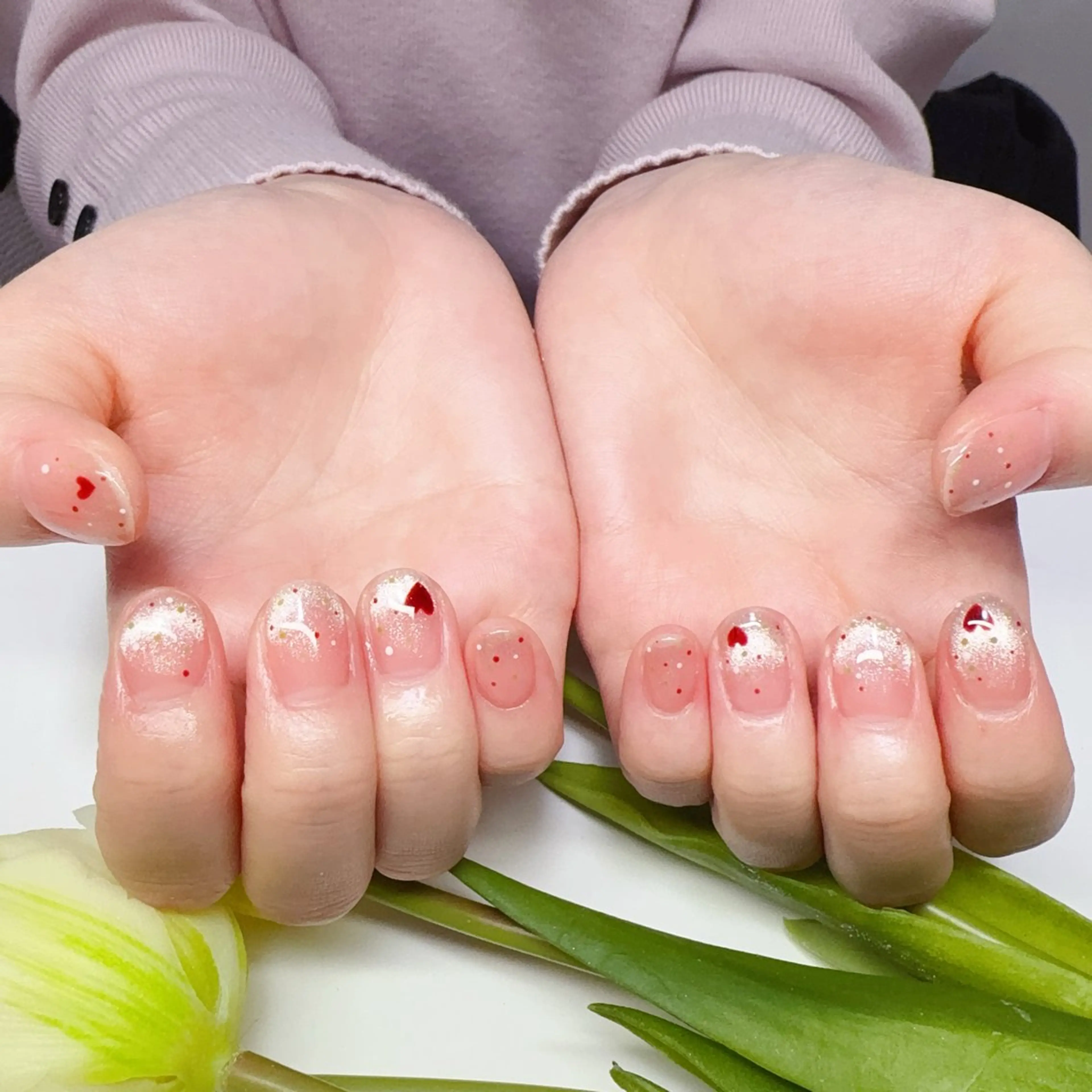 ネイル チークネイル 長さ出し フレンチネイル ジェルネイル ピンク ハンドネイル YUYI.nail salonのネイルデザイン