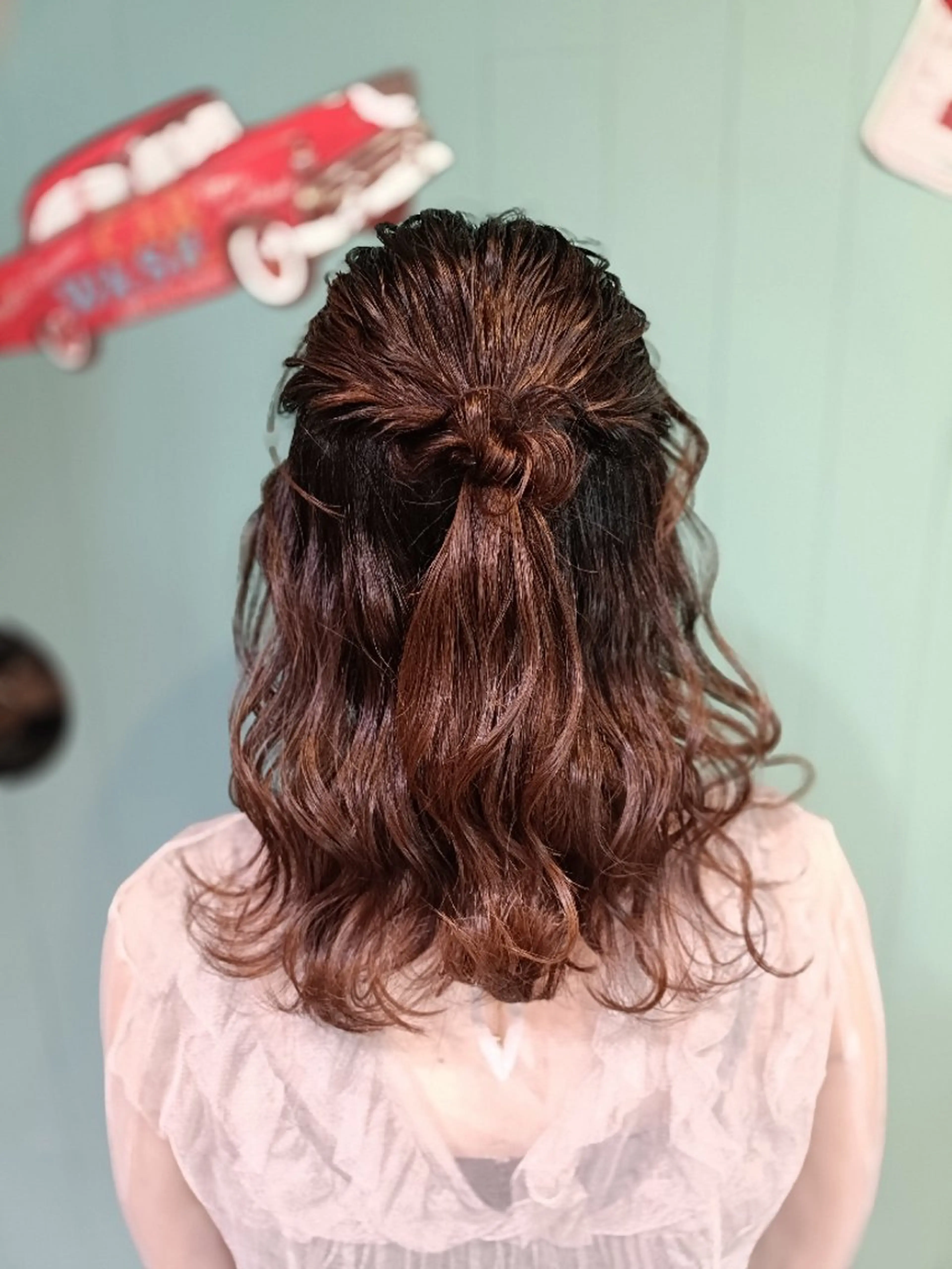 ヘアアレンジ ミディアム ハーフアップ ヘアセット/髪質改善 /カラー/TADOのヘアスタイル