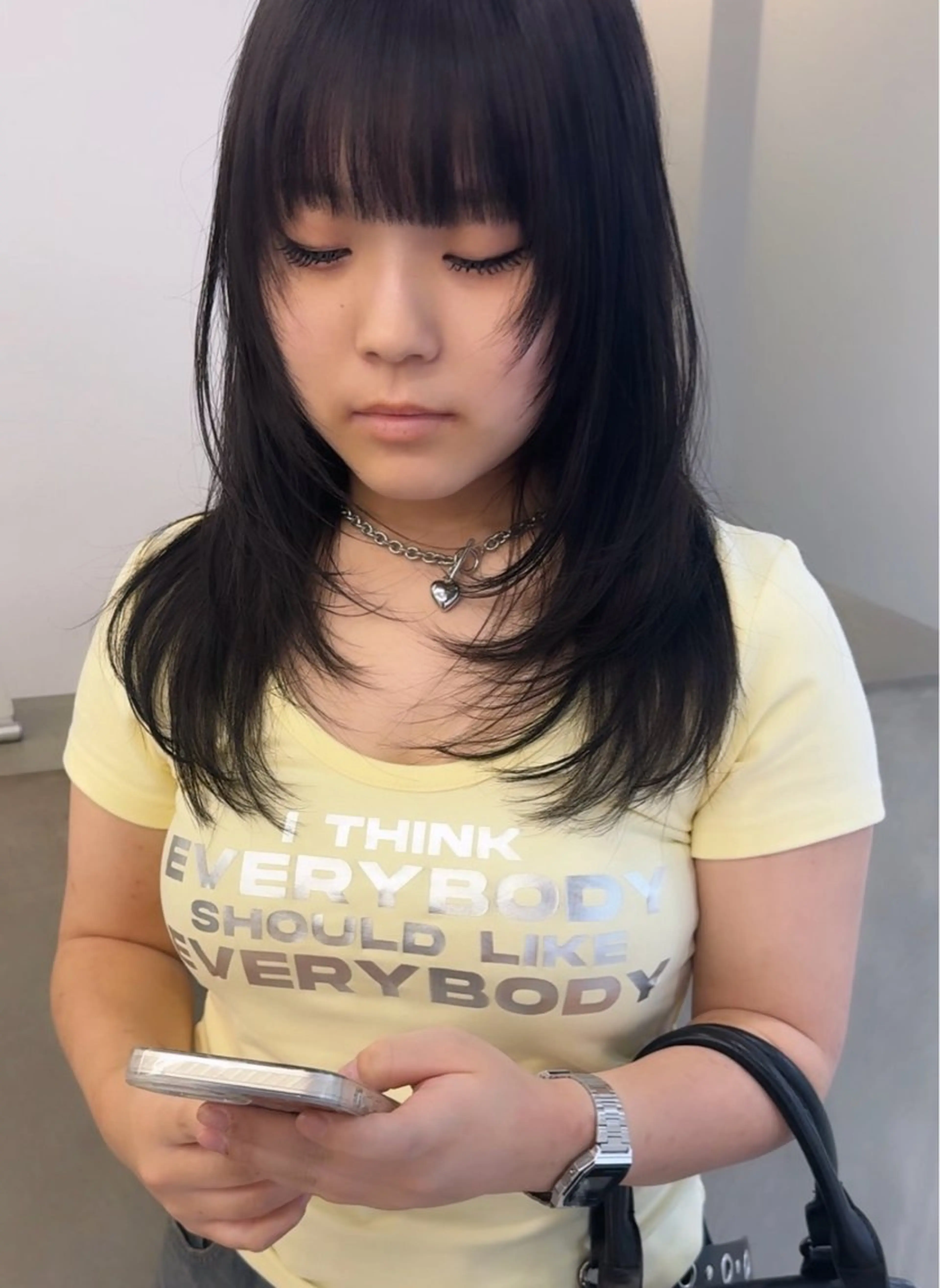 セミロング ハイレイヤー レイヤーカット 田中 叶太のヘアスタイル