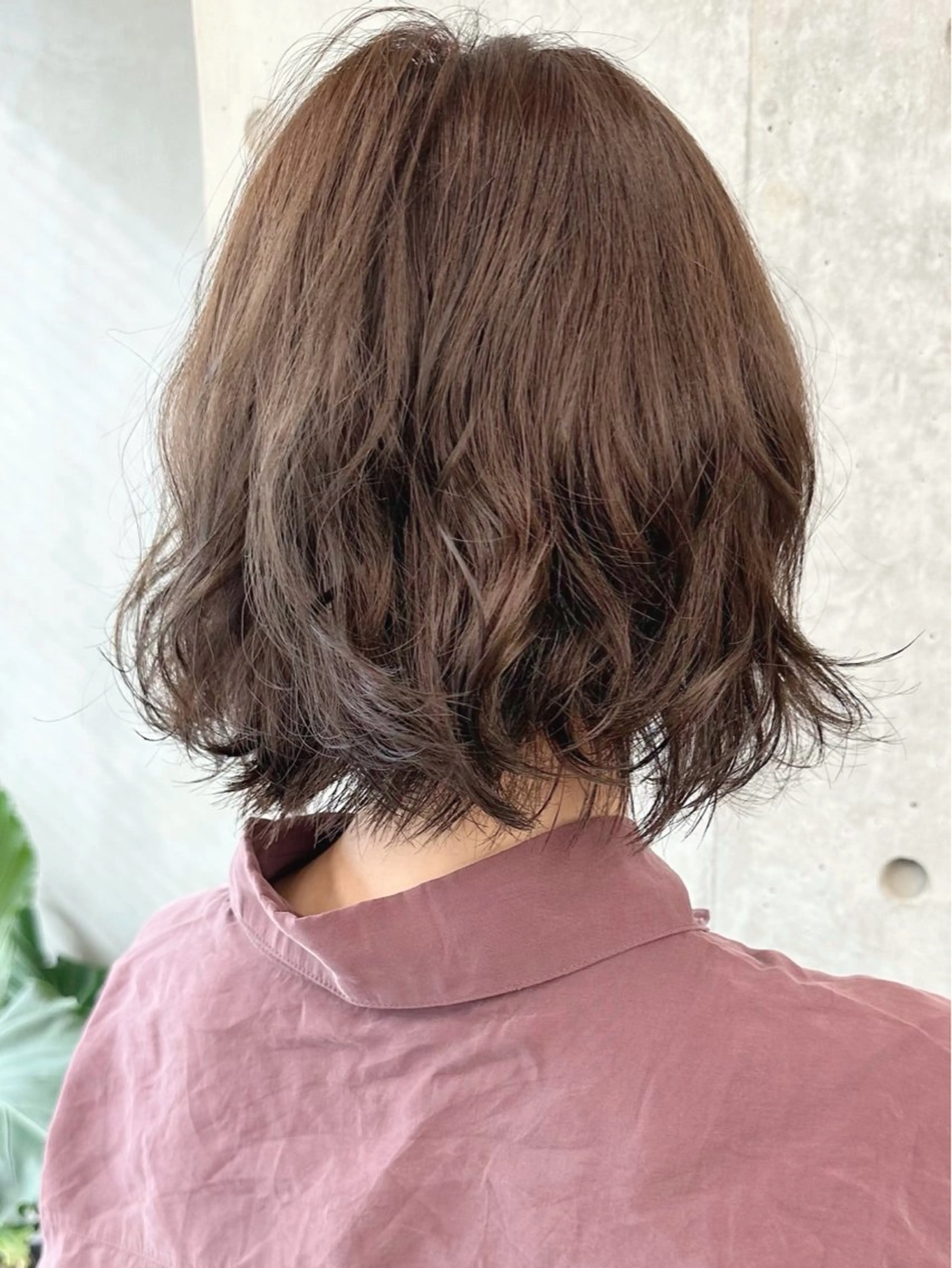 ミディアム カラー パーマ 小顔ボブ/お悩み解決 /ボブパーマ/とういのヘアスタイル