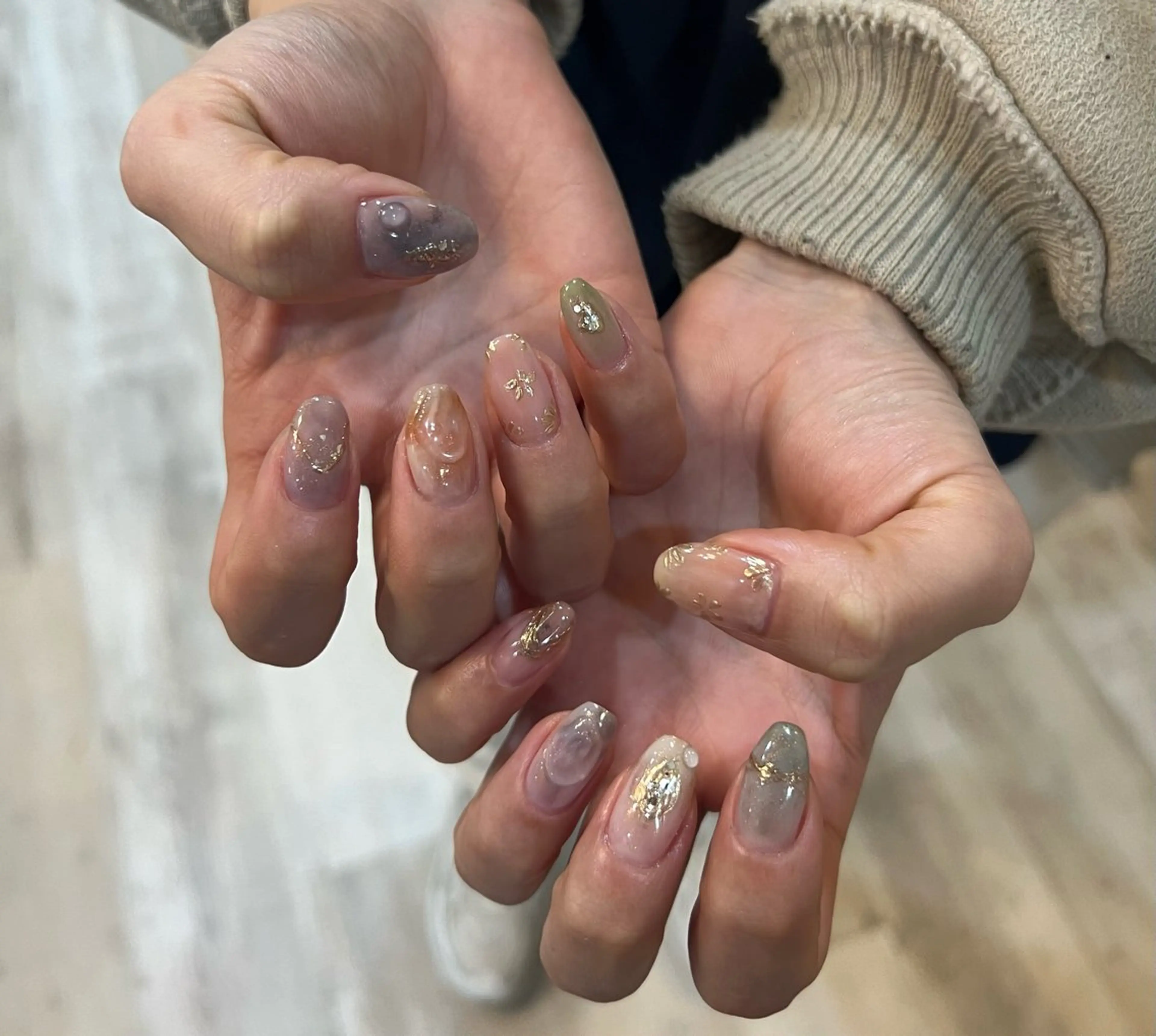 【新規★120分以内アート10本付け放題♪画像可】プラチナアート￥12650→¥10530 ※ジェルオフ込の写真