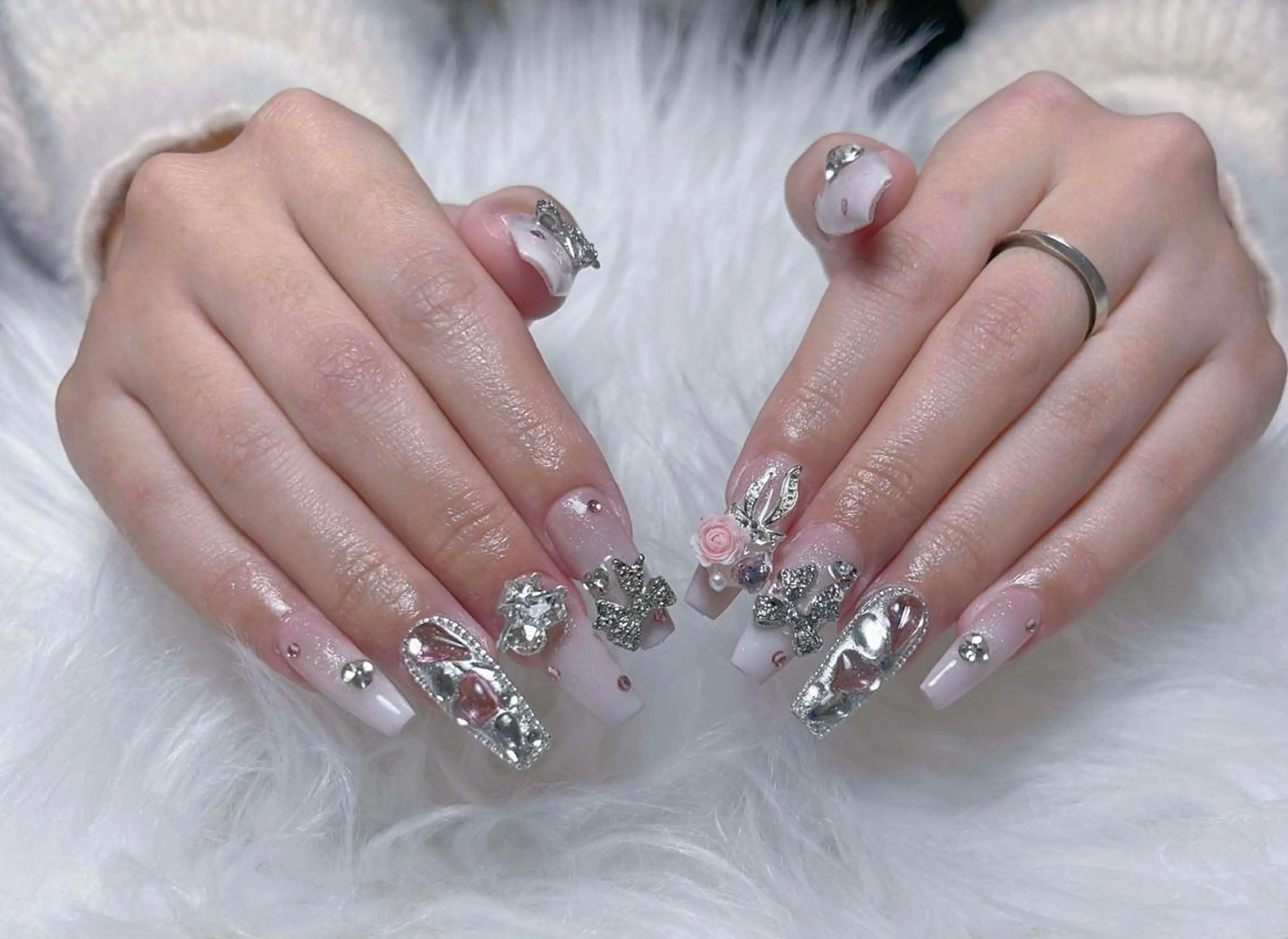 ネイル ボルドー チークネイル 長さ出し フレンチネイル ジェルネイル Yuu🎀Belle Nail Salonのネイルデザイン