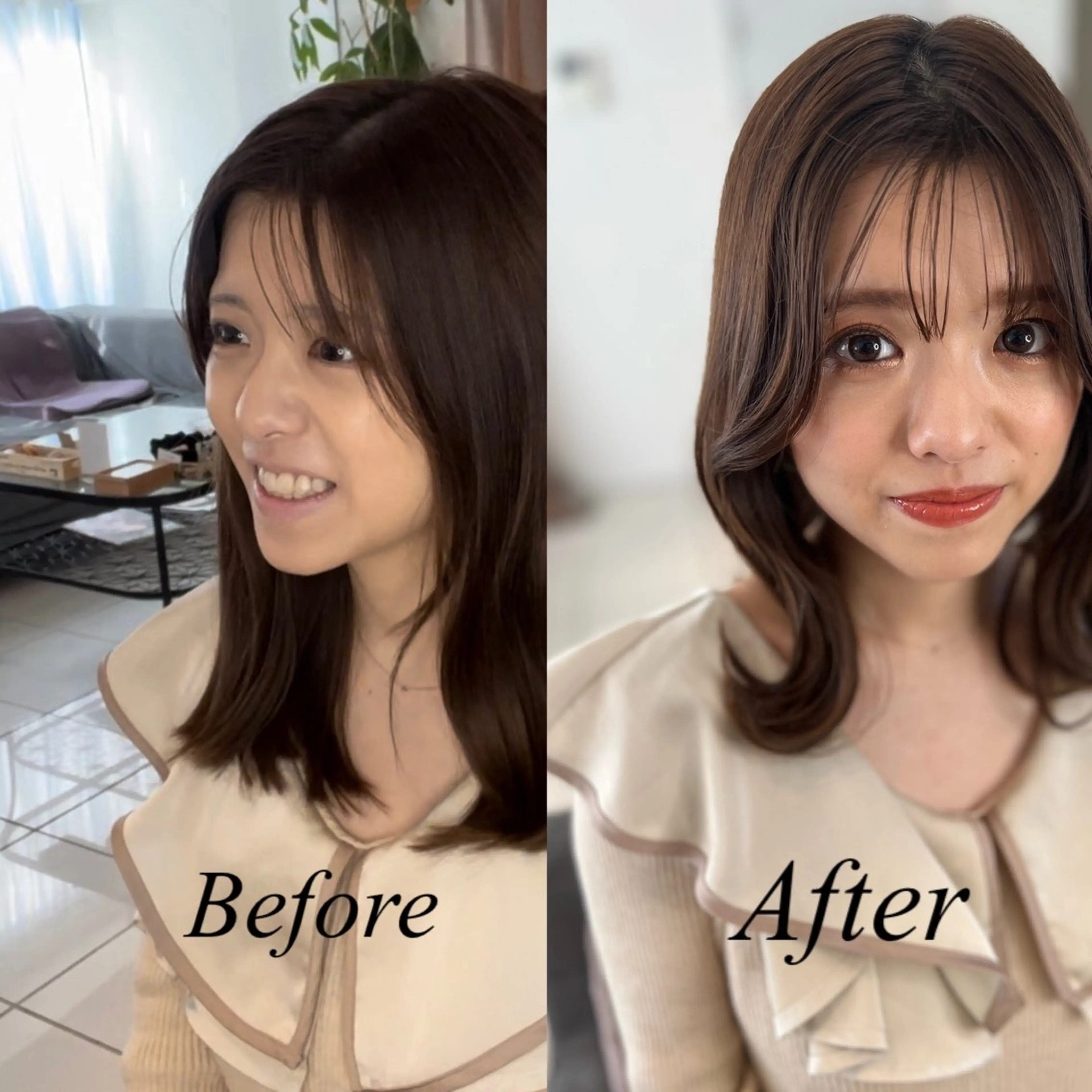 🍎平日限定🍎🧚🏻♀️【巻き+メイク】🧚🏻♀️¥9250♡ヨシンモリ/ウェーブ/ミックス/ストレート✨の写真