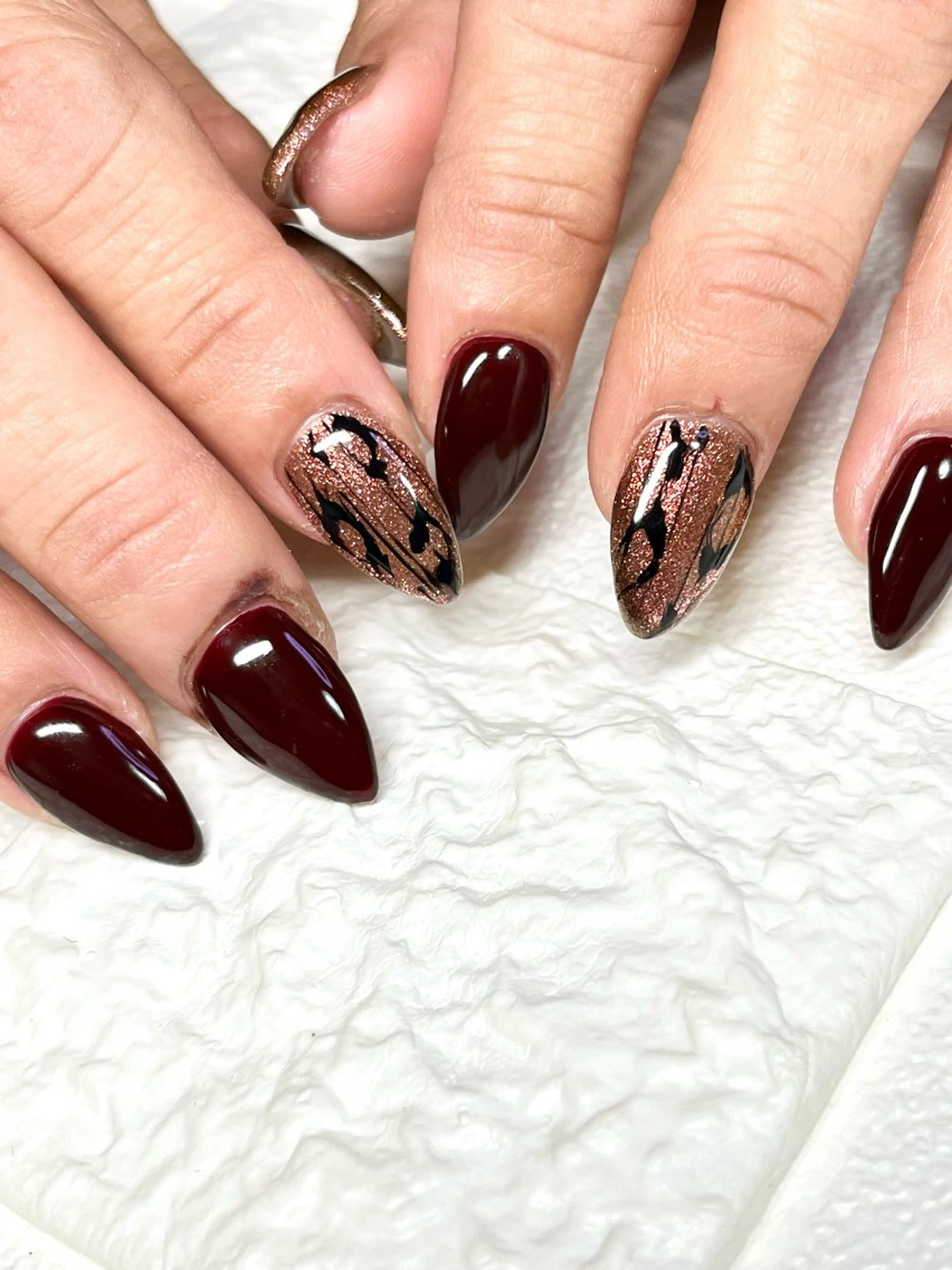 ネイル アニマル柄 ハンドネイル まり りぃ〜んのネイルデザイン