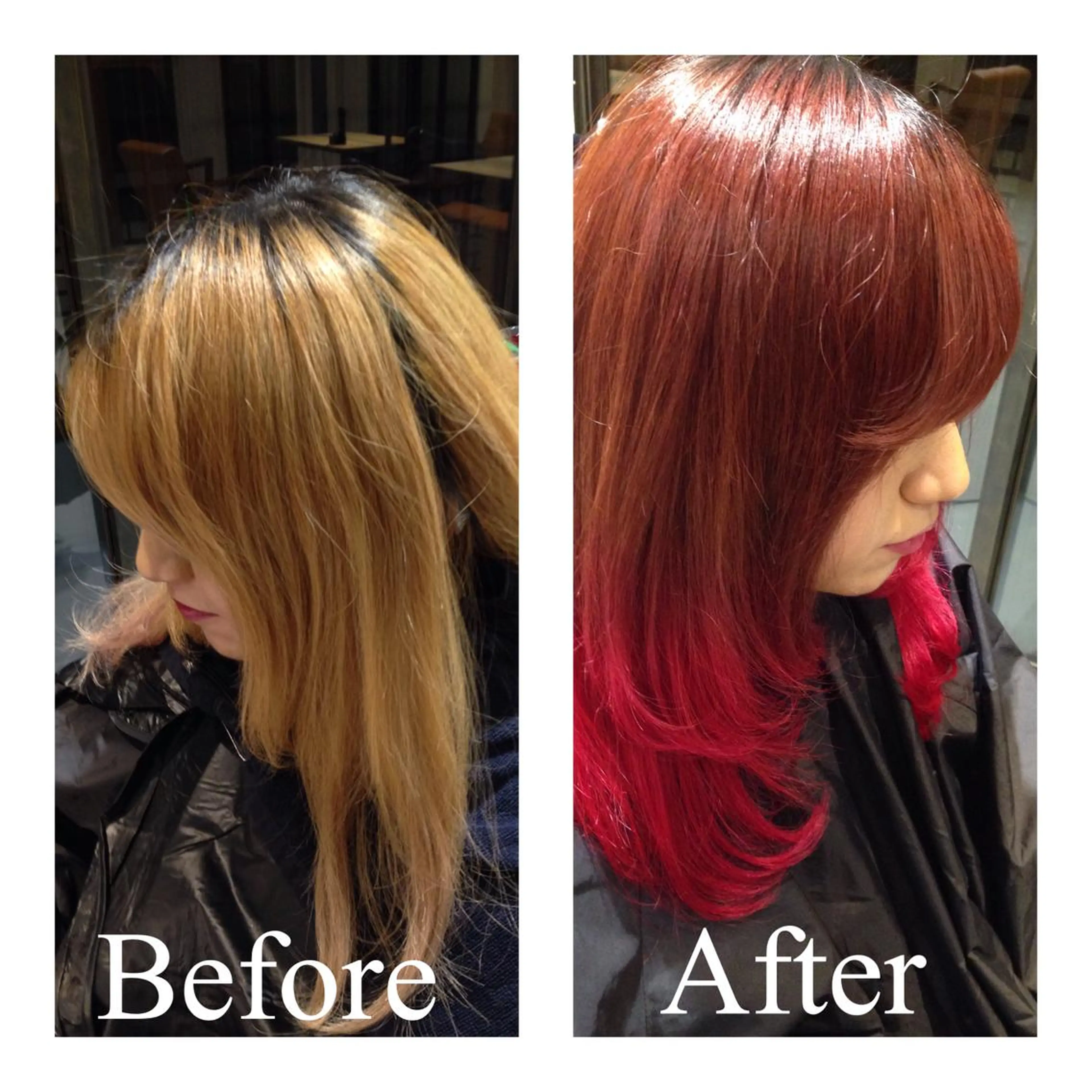 ミディアム セミロング ロング カラー アオガミ （前髪顔周りカット）のヘアスタイル