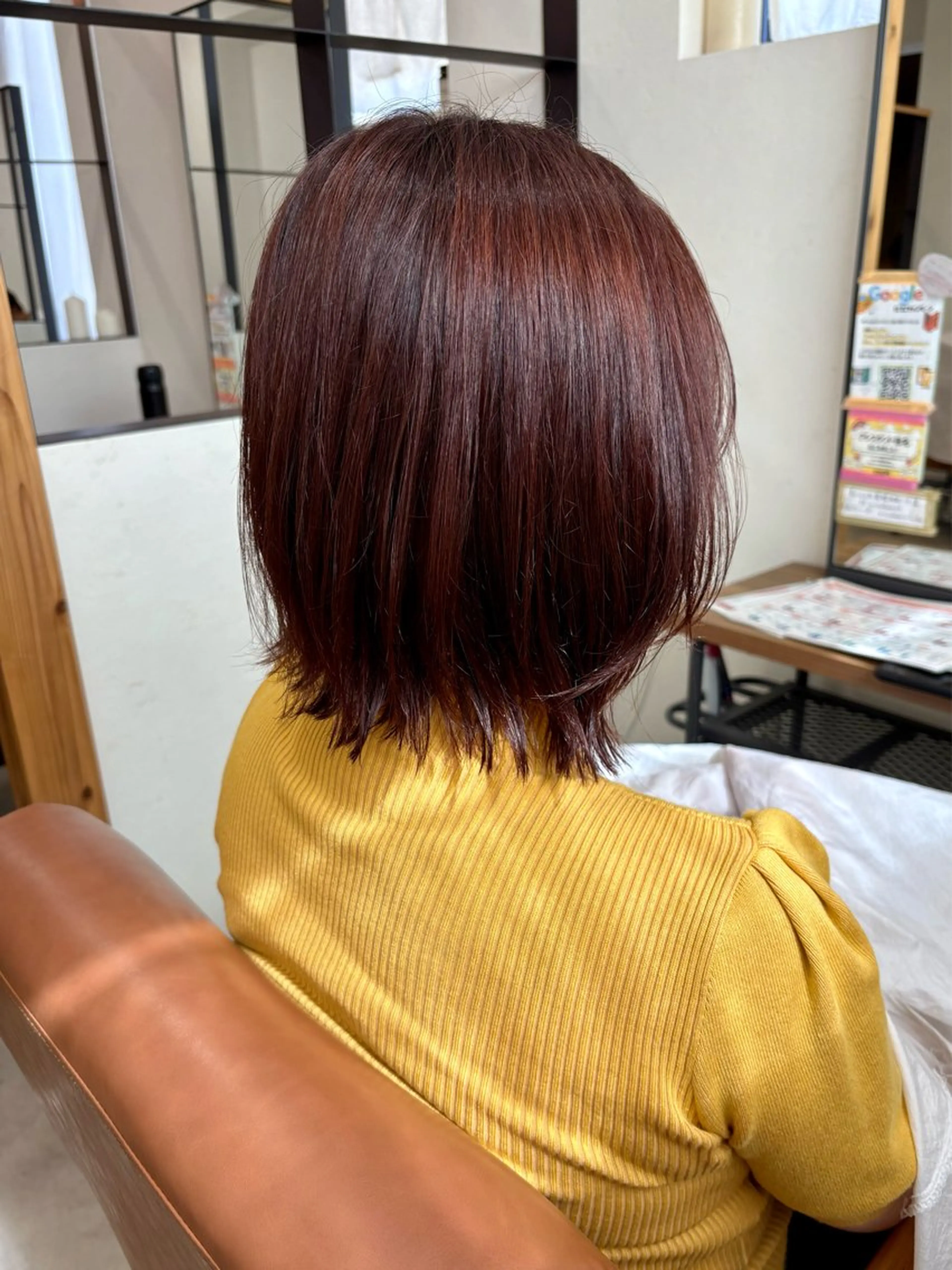 ショート ピンクブラウン 艶感暖色カラー /透明感/瀬戸山舞のヘアスタイル