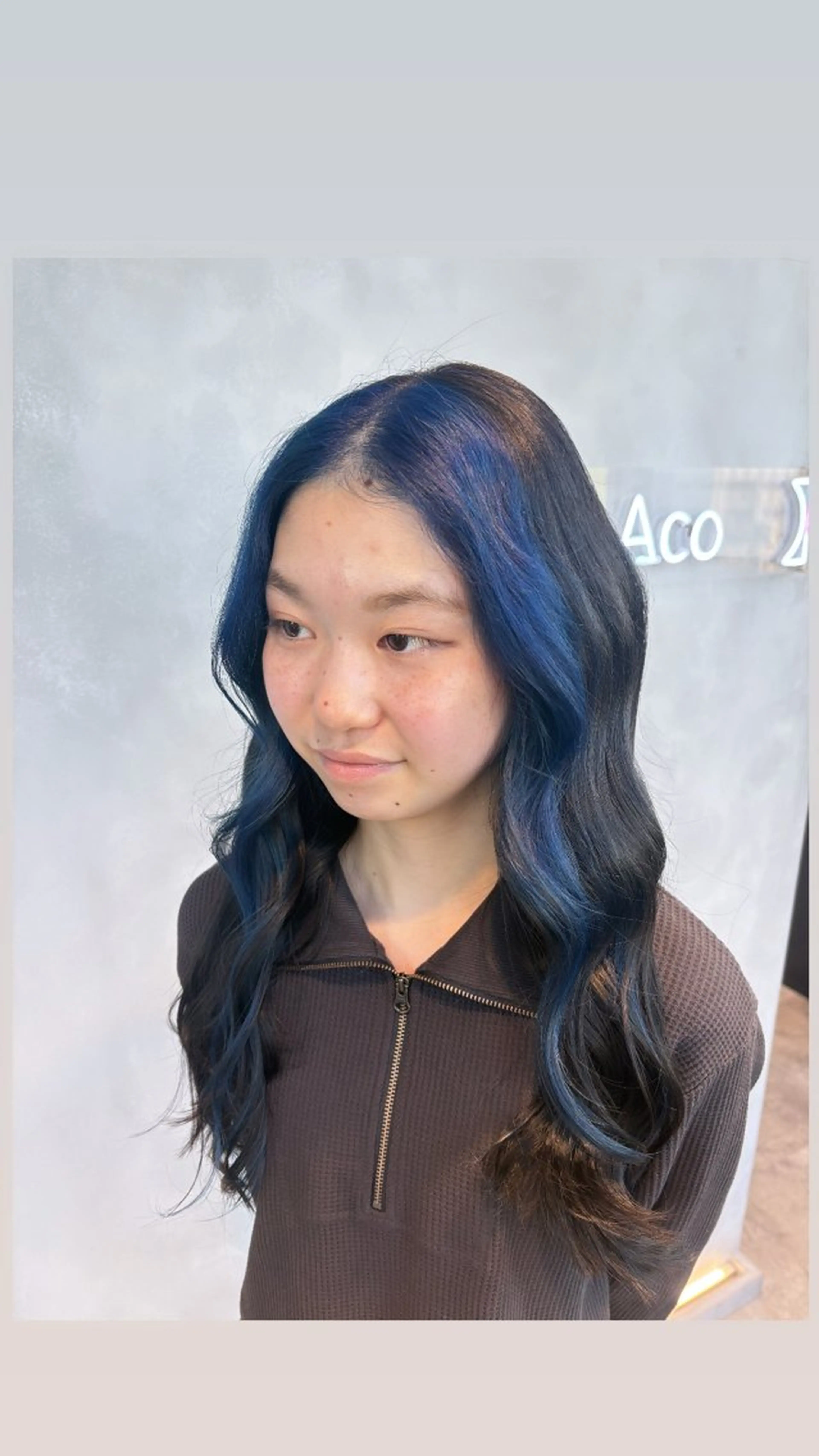 ロング カラー ミストバング  フェイスフレーミング ヘアカラー 茅ヶ崎/ハイトーン/ Ramuのヘアスタイル