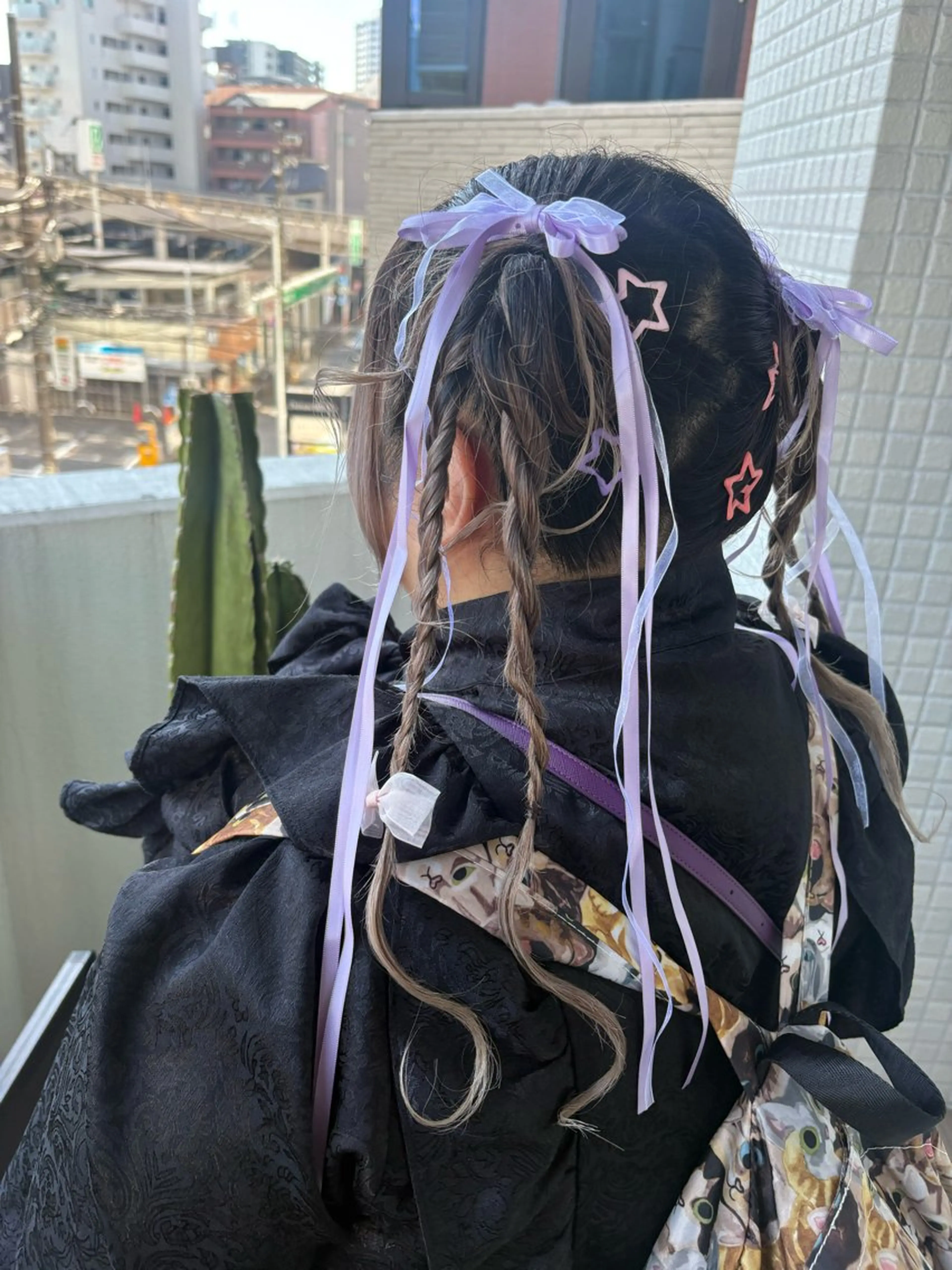 ミディアム ツインテール ヘアセット 推し活カラー/暖色 /ブリーチなし/横浜のヘアスタイル