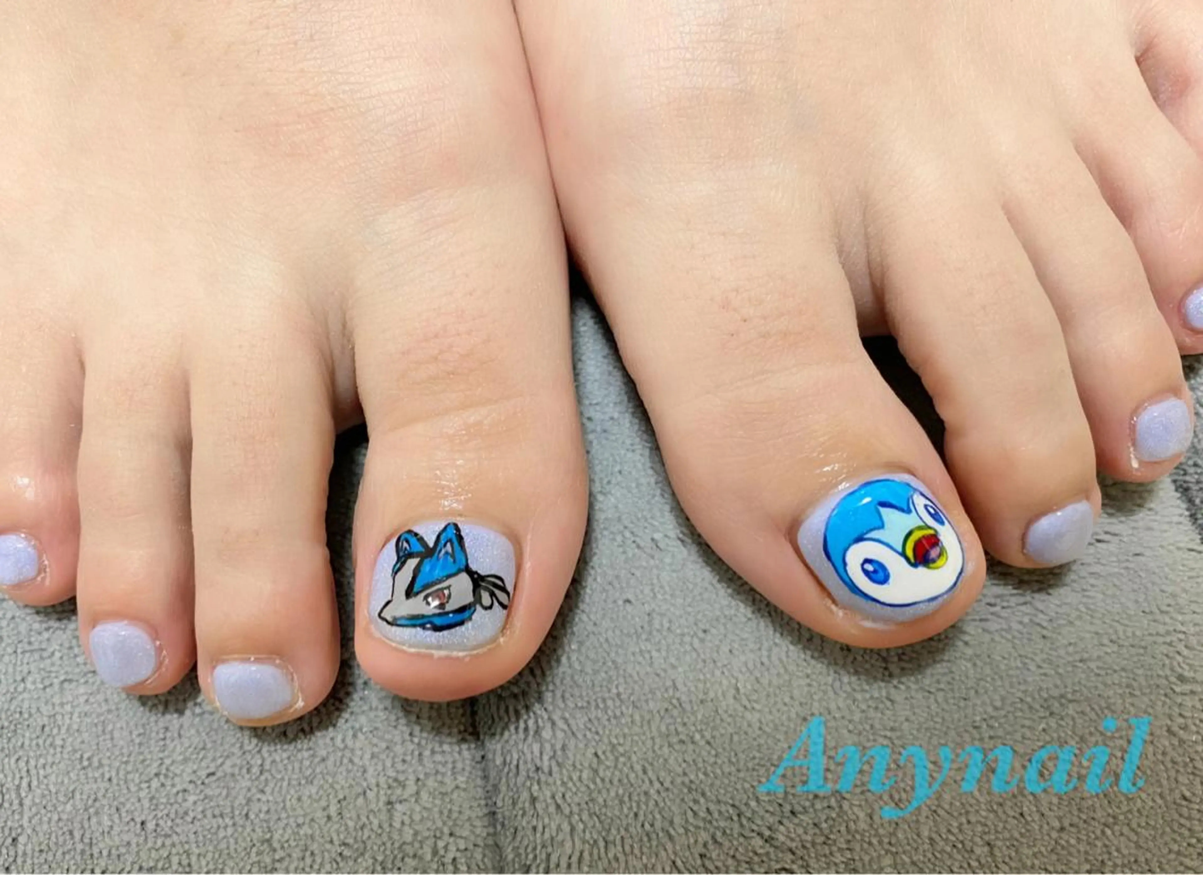 ネイル ブルー フットネイル マグネットネイル 岩澤 恵子のネイルデザイン