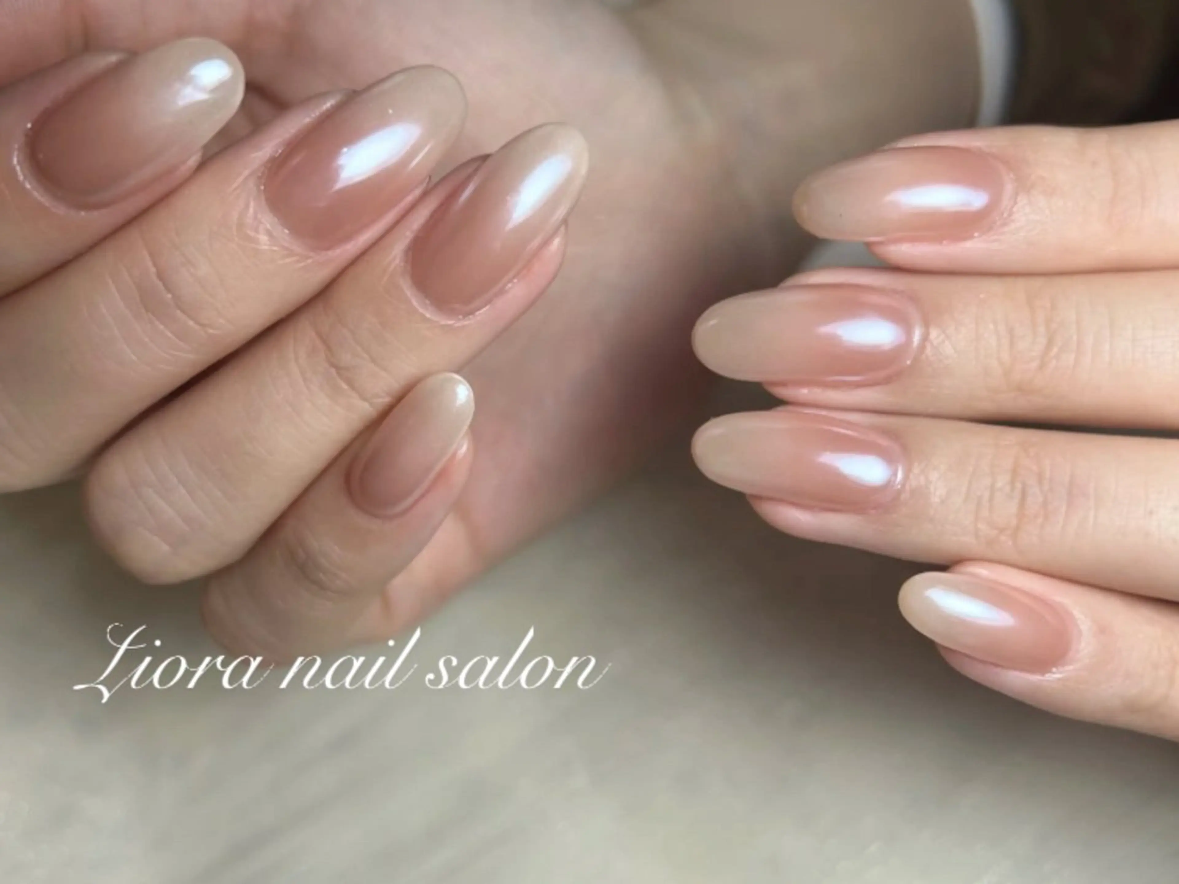 ネイル フレンチネイル ジェルネイル ガーリー グラデーション キラキラネイル ハンドネイル Liora nail 1のネイルデザイン