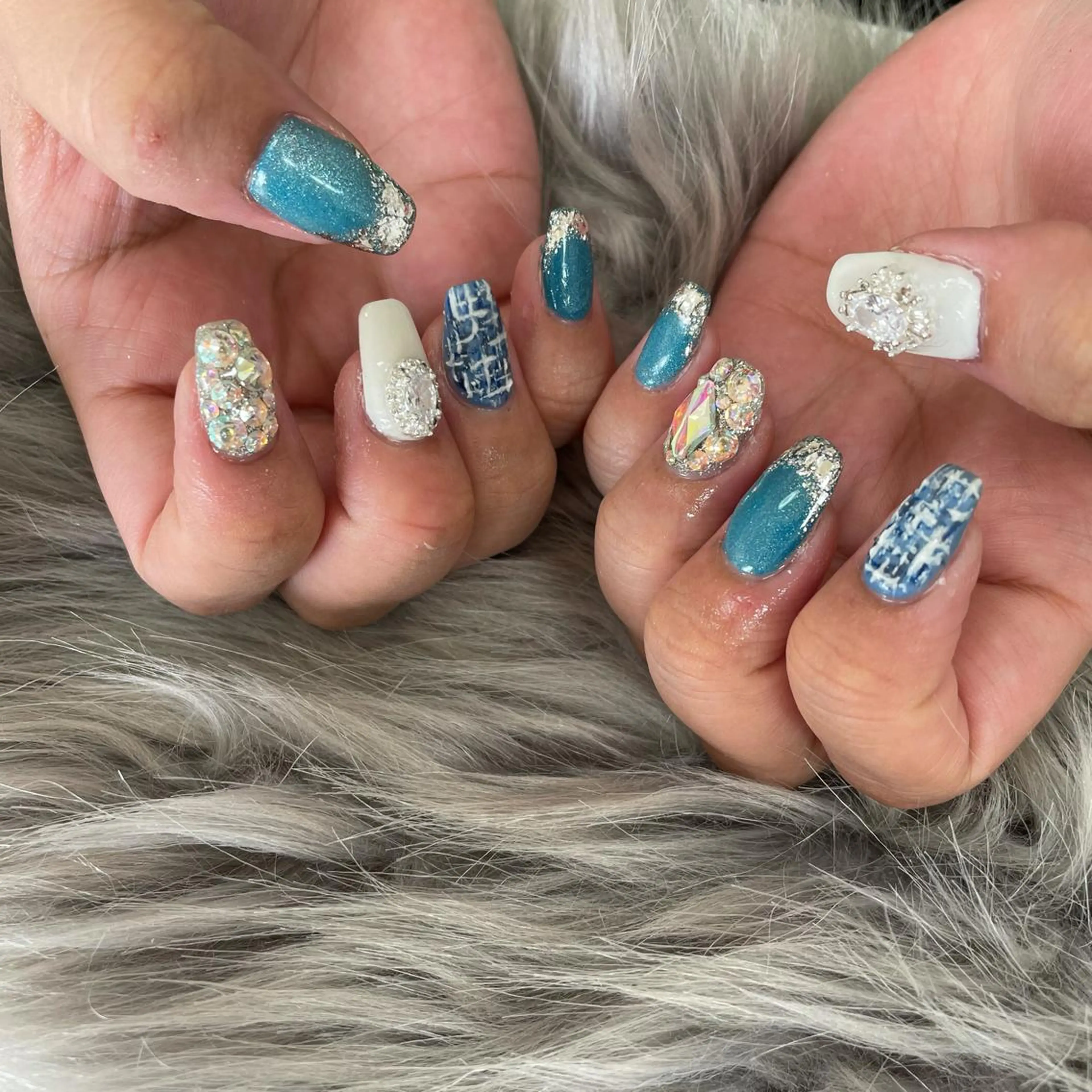 ネイル 韓国ネイル ツイードネイル 27salon yuinaのネイルデザイン