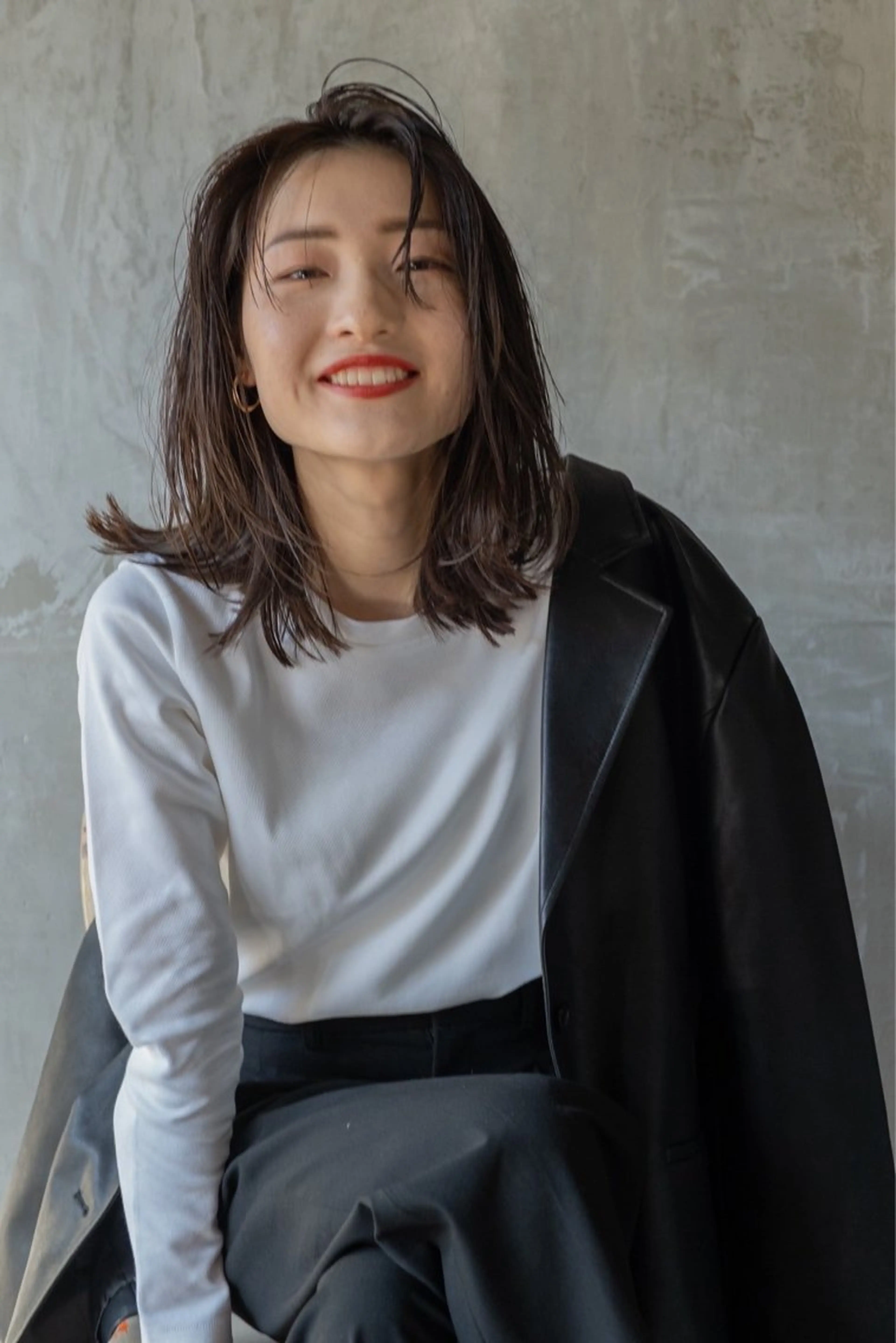 セミロング カラー カット ヘアカラー トリートメント 落合 妙佳のヘアスタイル