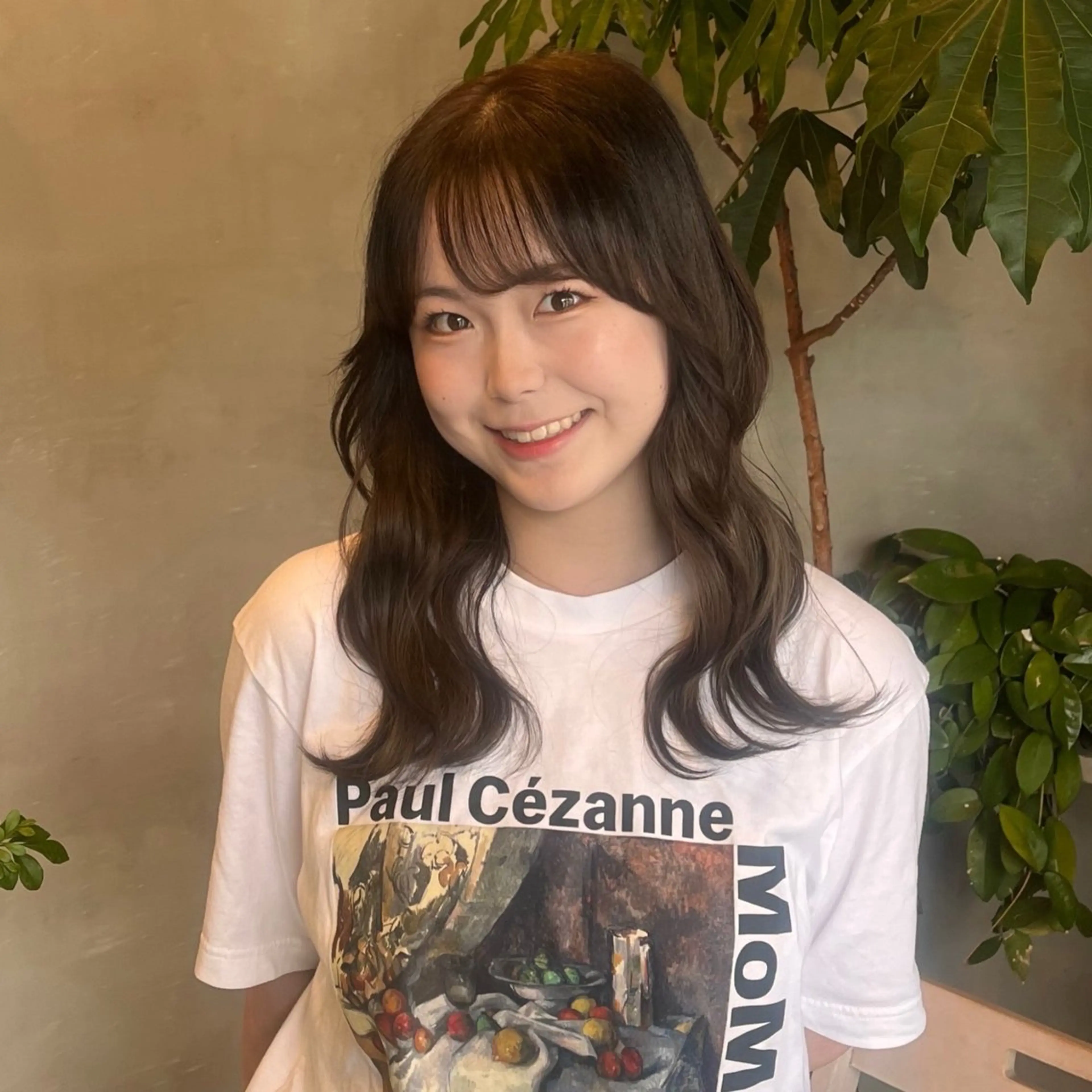 セミロング カラー 望愛/レイヤー/ハイ トーン/デザインのヘアスタイル