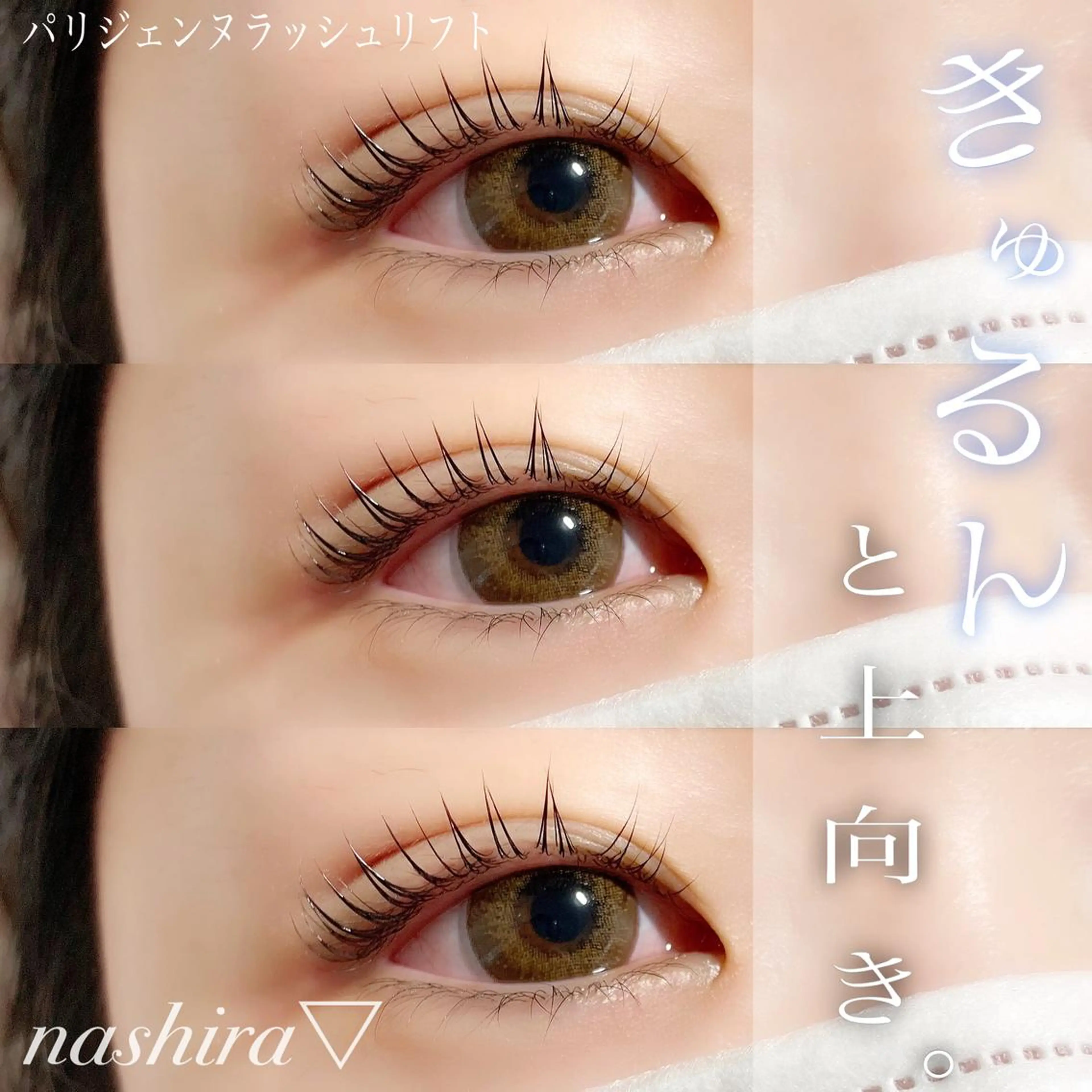 マツエク・マツパ パリジェンヌラッシュリフト 一重×まつ毛パーマ マツパ nashira -ナシラ- 恵比寿のマツエク・マツパデザイン