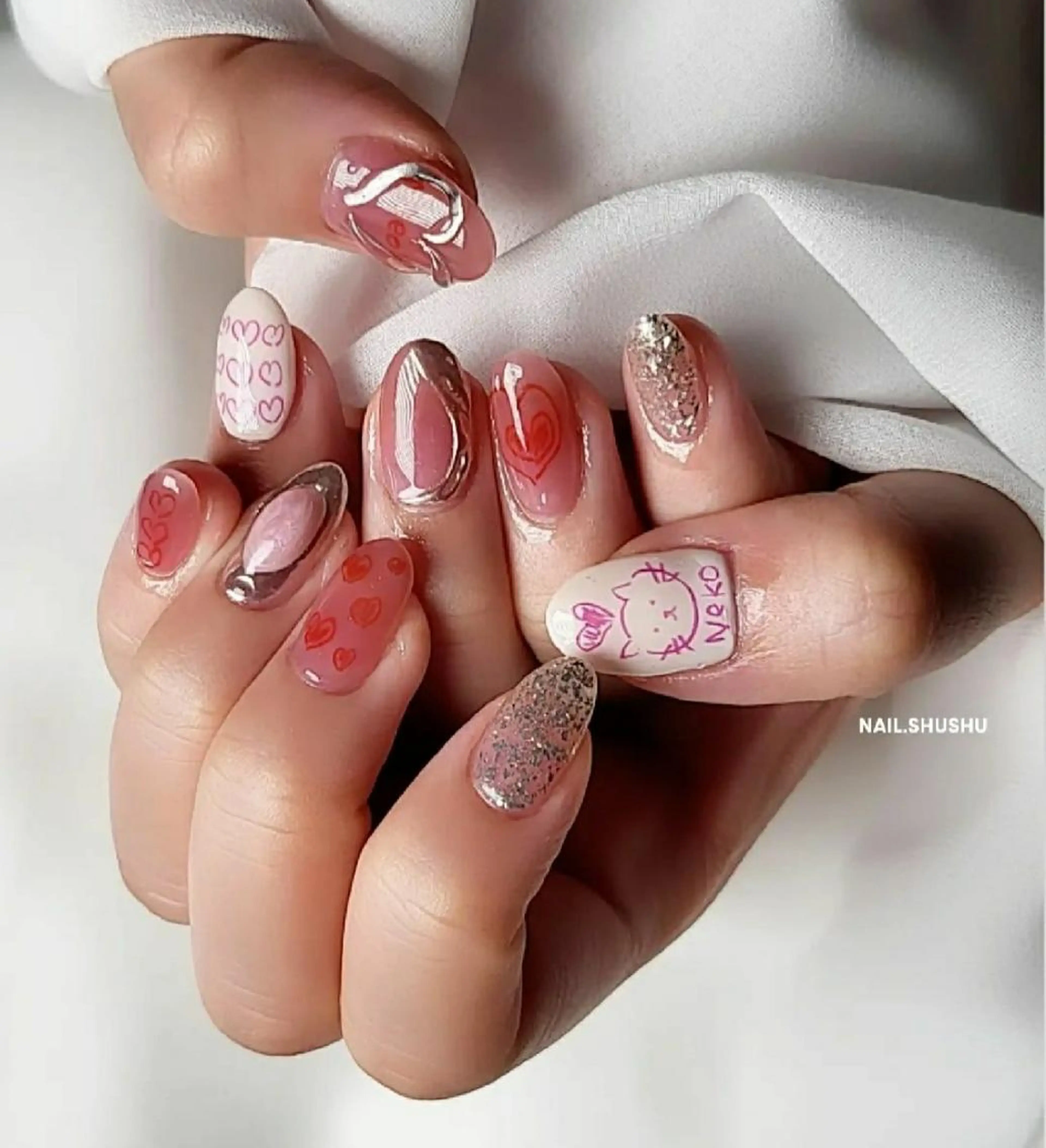 ネイル 持ち込み ニュアンスネイル ワンカラーネイル シンプルネイル 春ネイル 3dパーツ/流行り 👧shushu❤️のネイルデザイン