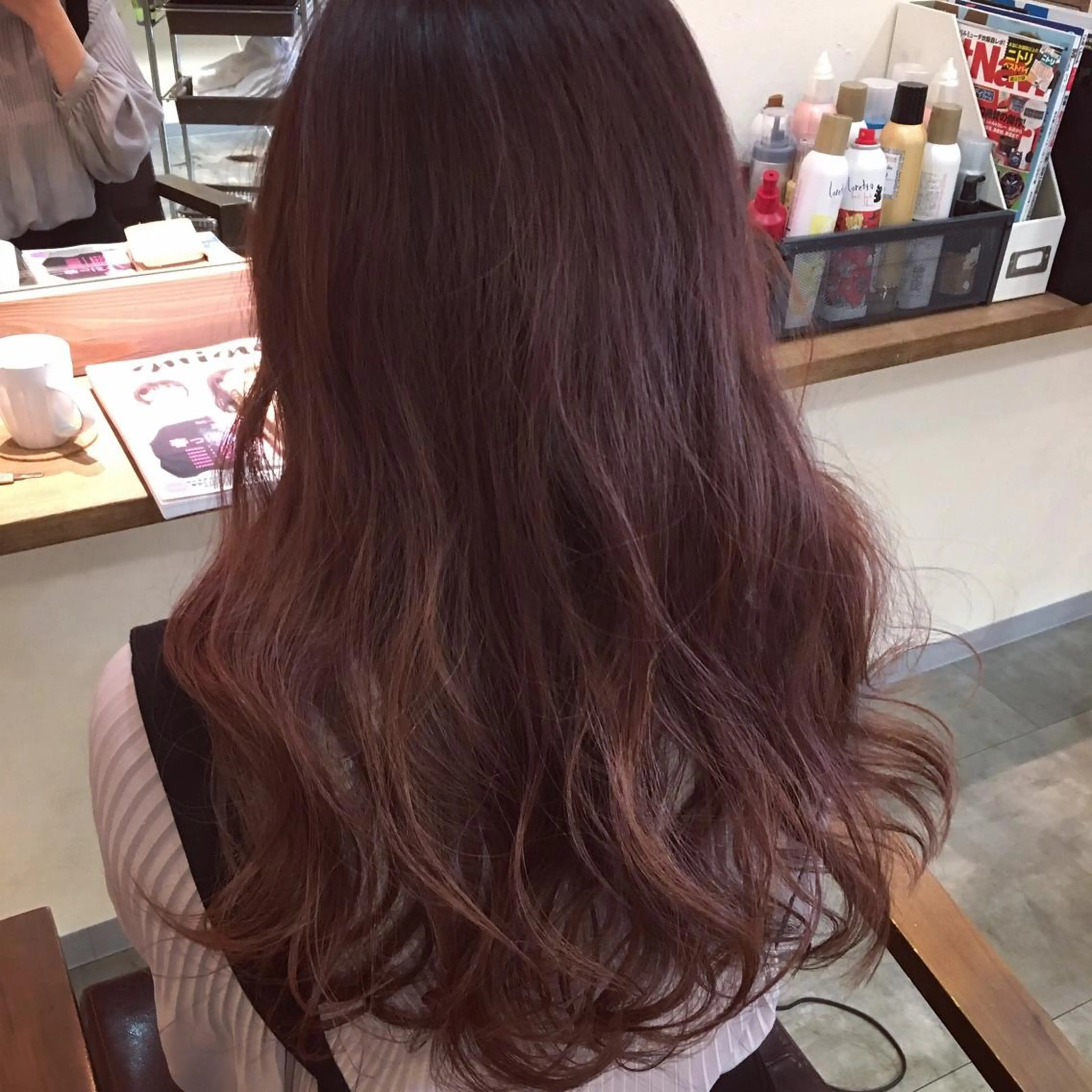 セミロング カラー アッシュ ピンクカラー hair salon Ranun髪質改善のヘアスタイル