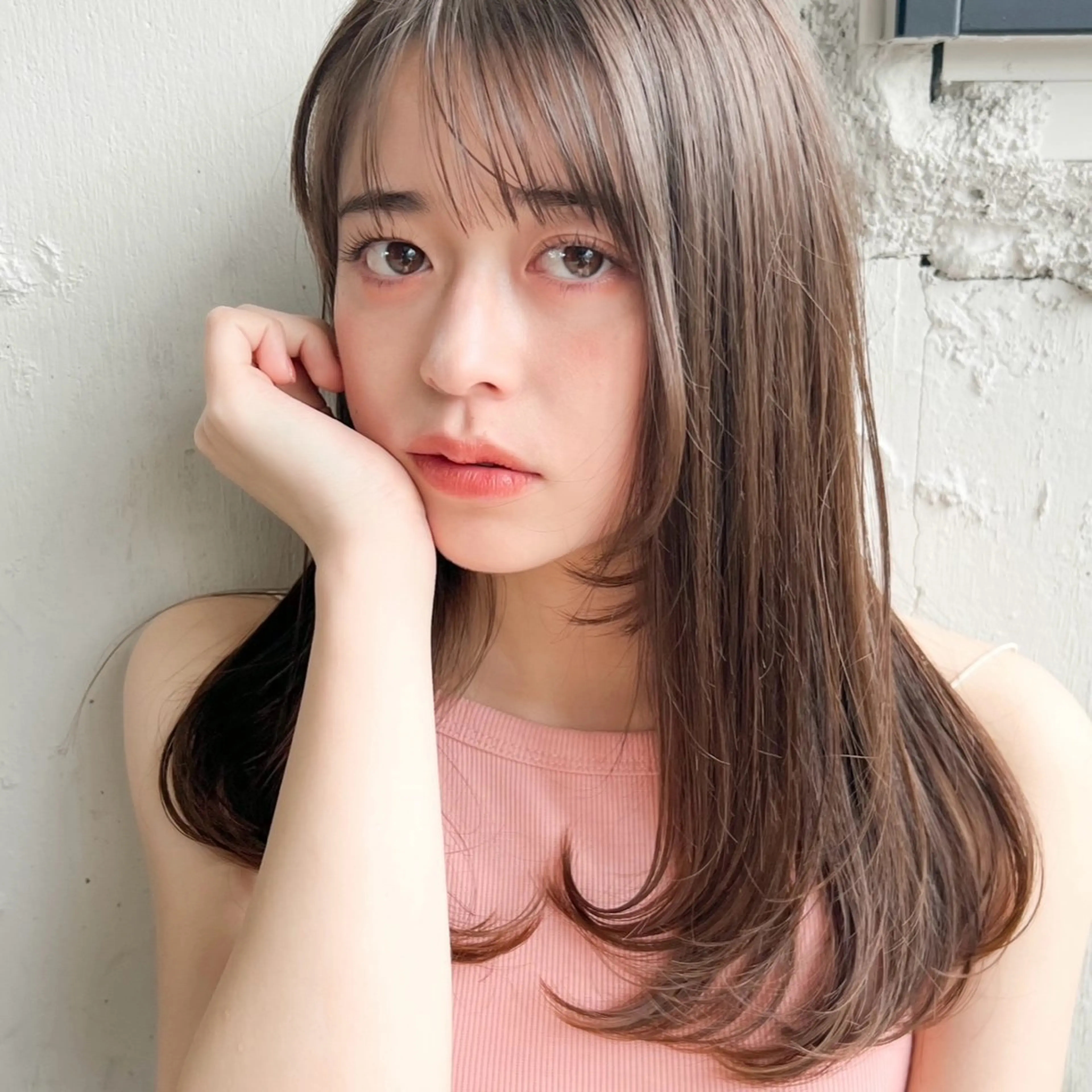 ミディアム カラー 透明感カラー グレージュ レイヤーカット 透明感color🍃 Kurumiのヘアスタイル