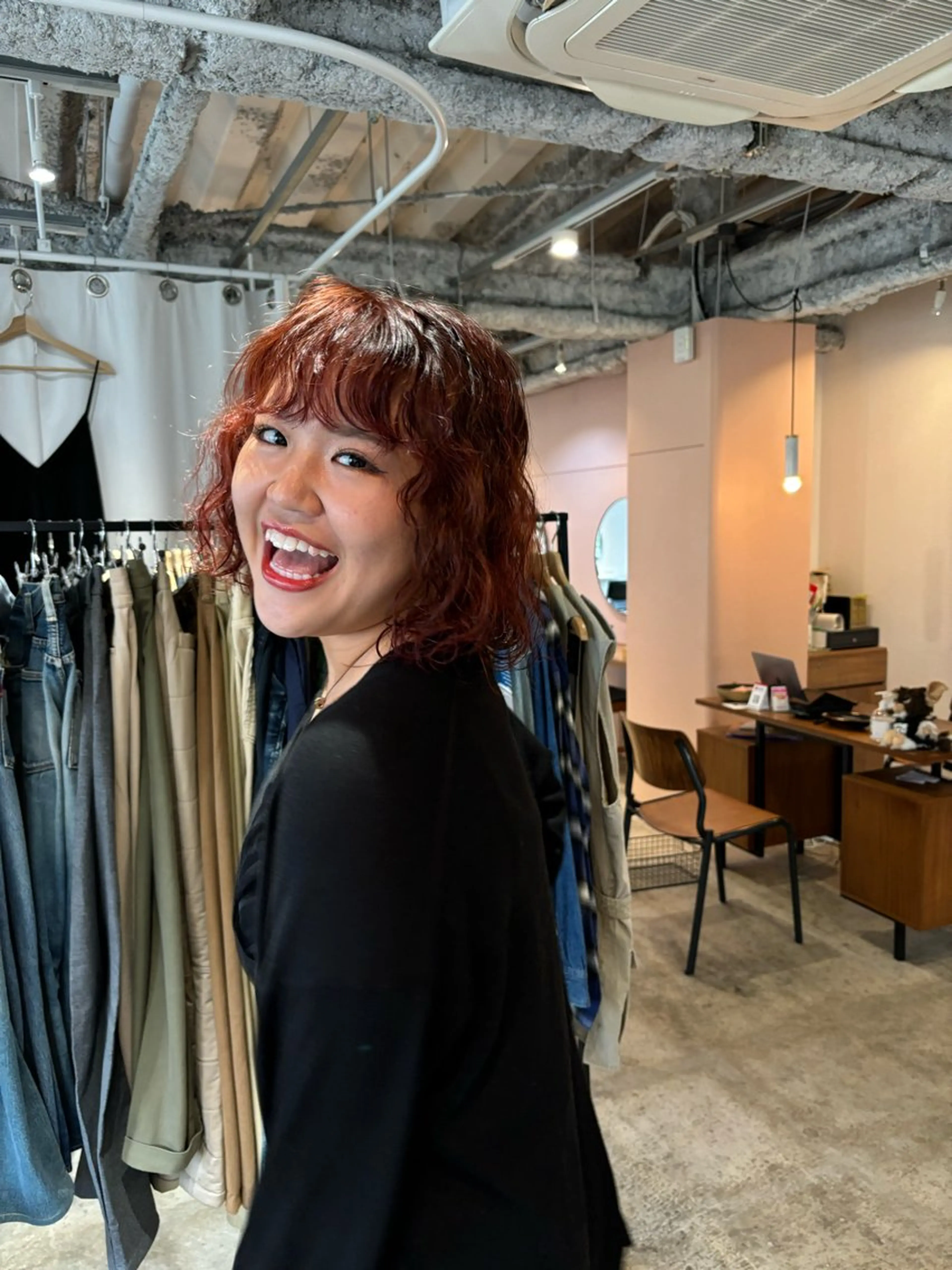 ミディアム カラー パーマ カット ヘアカラー パーマ Hayashi Shioriのヘアスタイル