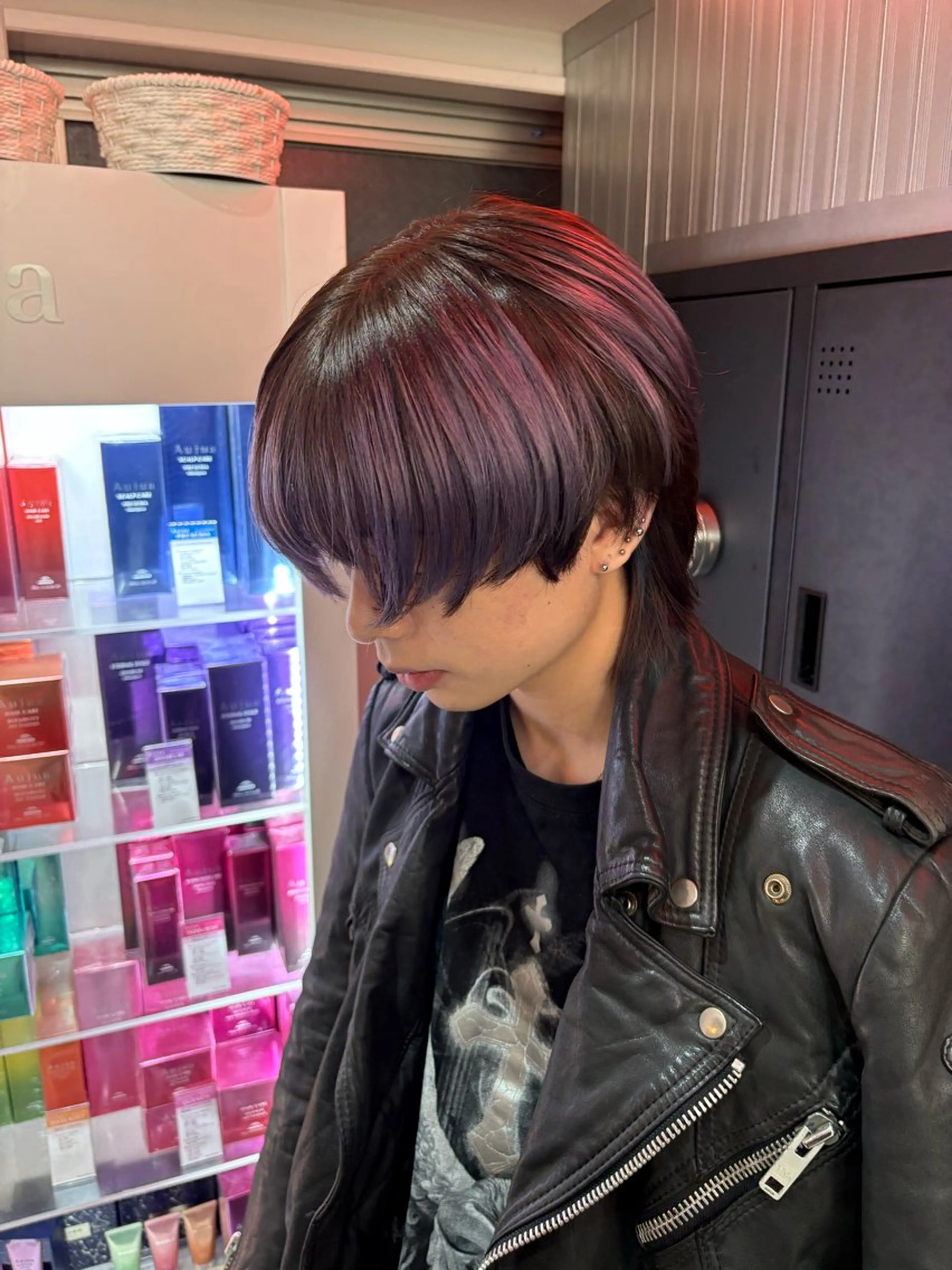 ミディアム カラー パーマ メンズ カット ヘアセット メンズパーマ特化 🔥韓国ヘア職人🔥のヘアスタイル