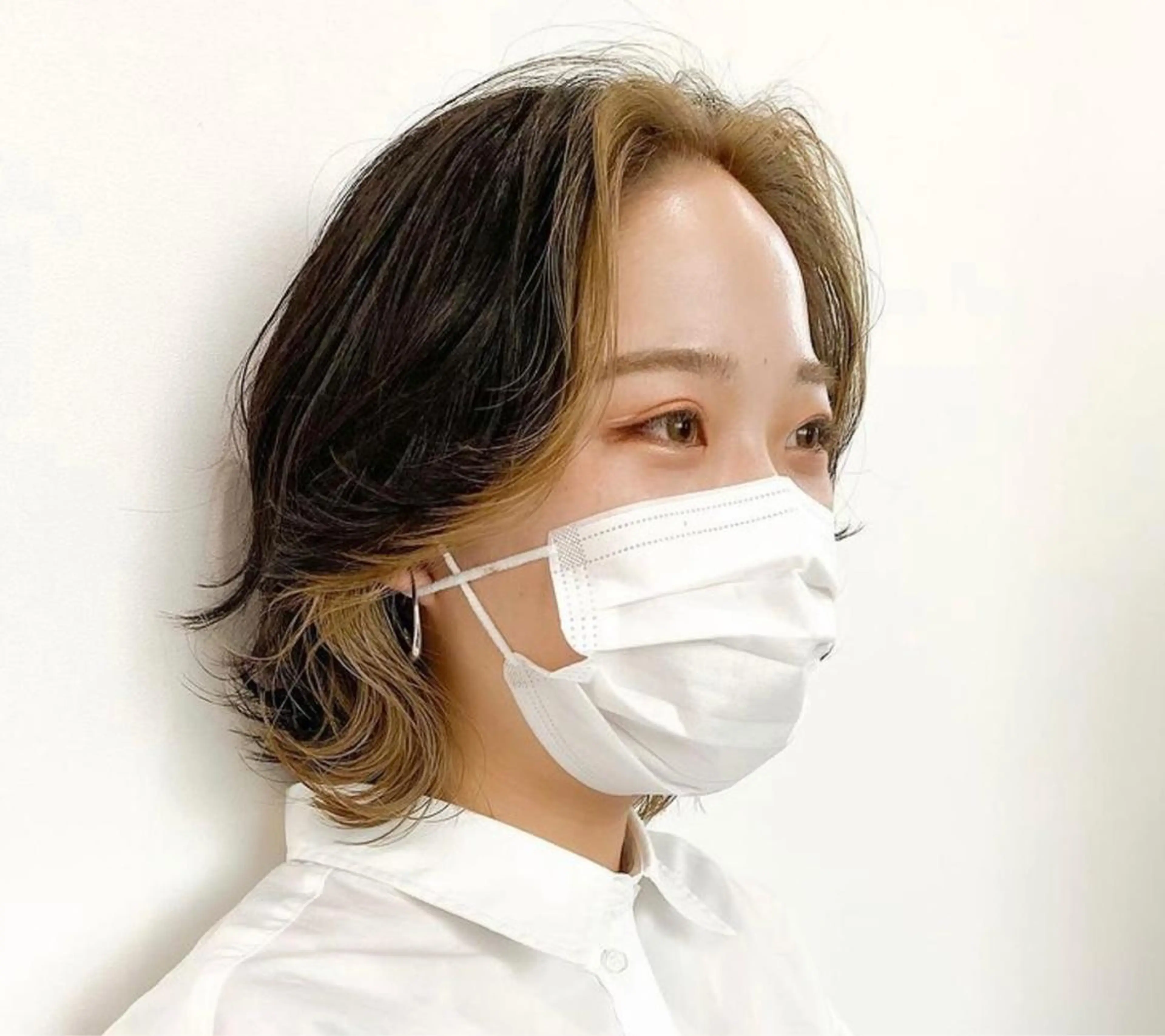 ミディアム カラー DEAN所属・KEIGO/パーマ ハイトーン/DEANのヘアスタイル