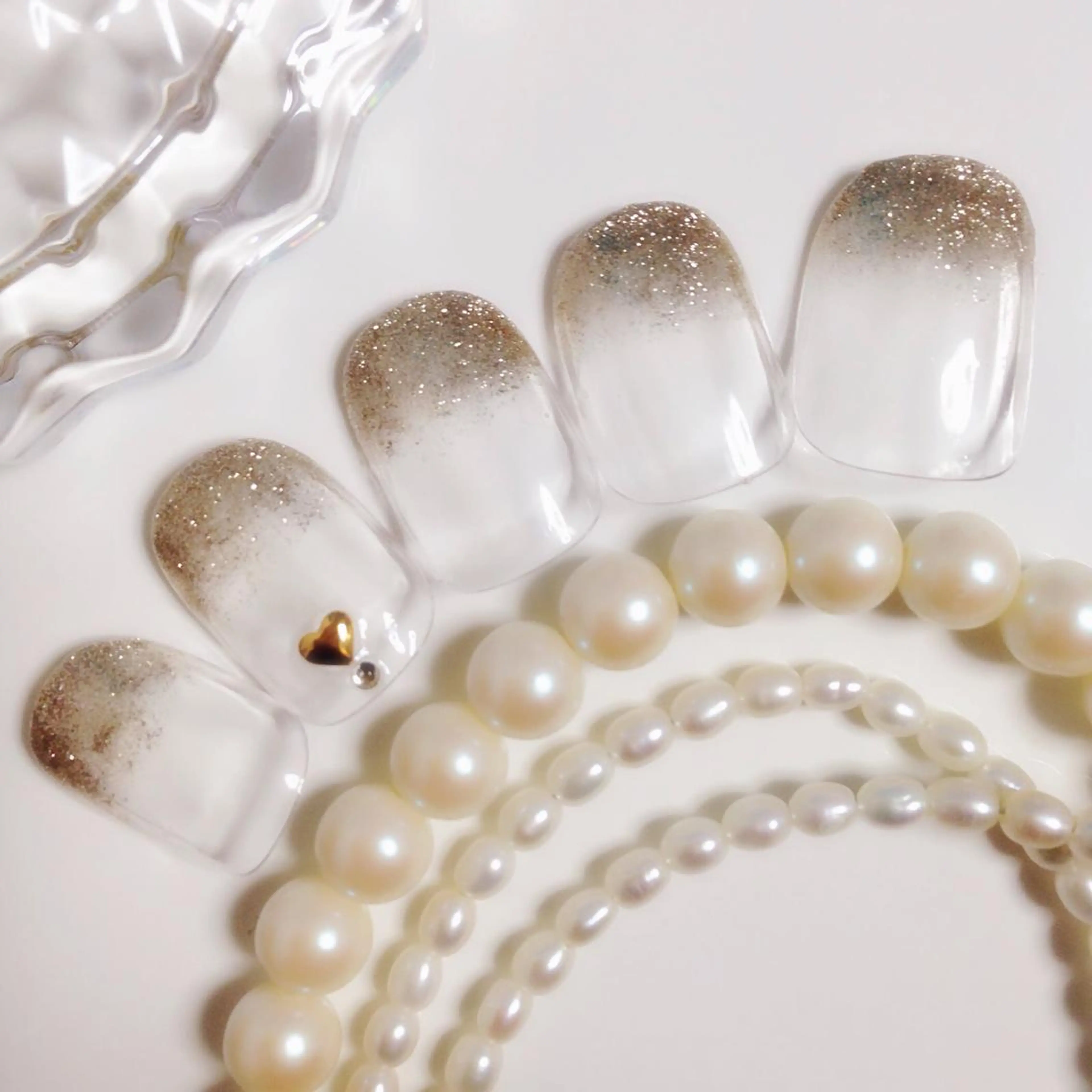 ネイル 長さ出し グラデーション ラメ(グリッター) ラメグラデーション 🎀池袋heart nail🎀のネイルデザイン