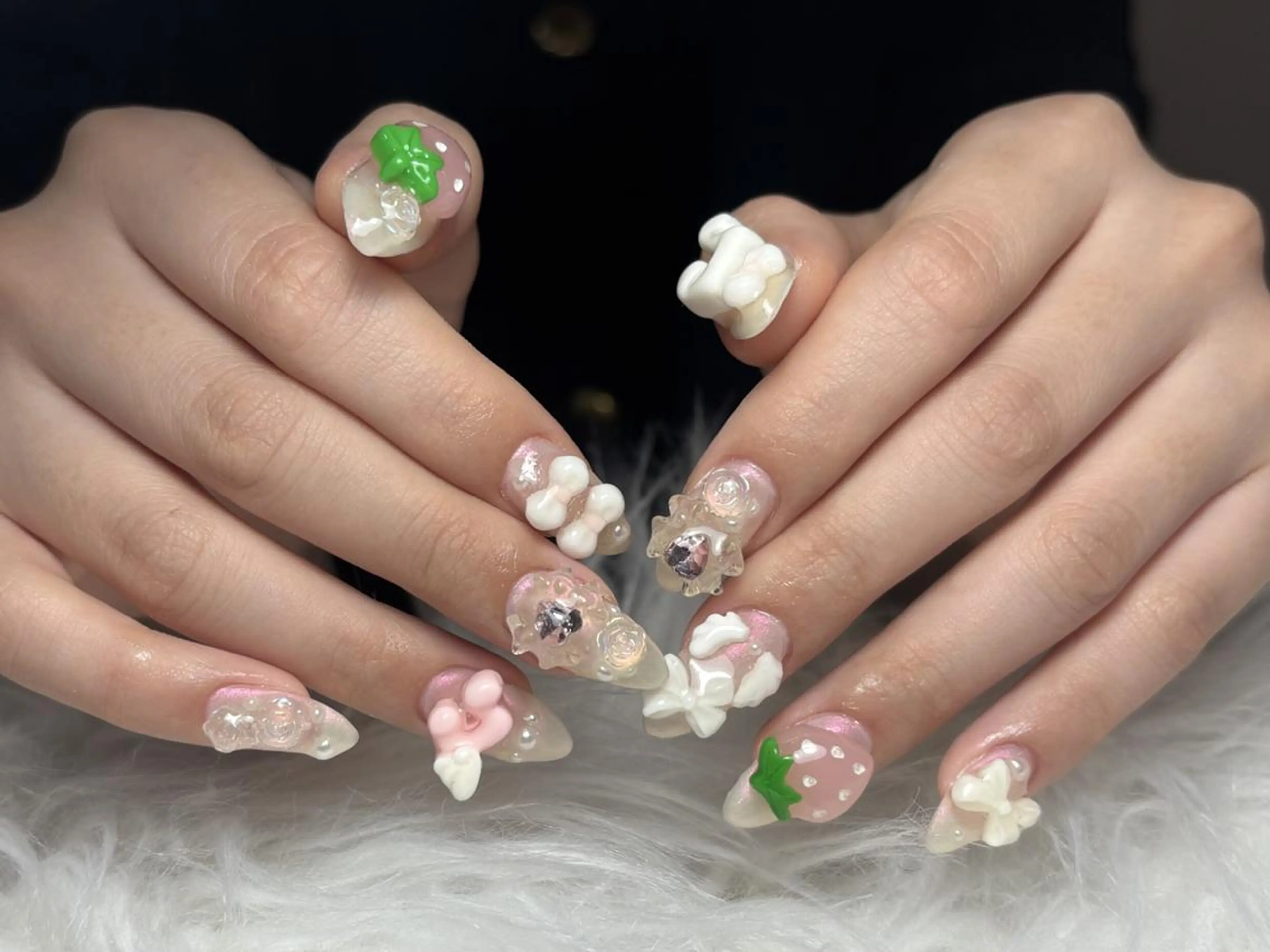 ネイル 長さ出し グラデーション 卒業式 キラキラネイル マグネットネイル Emi🌸Belle Nail Salonのネイルデザイン