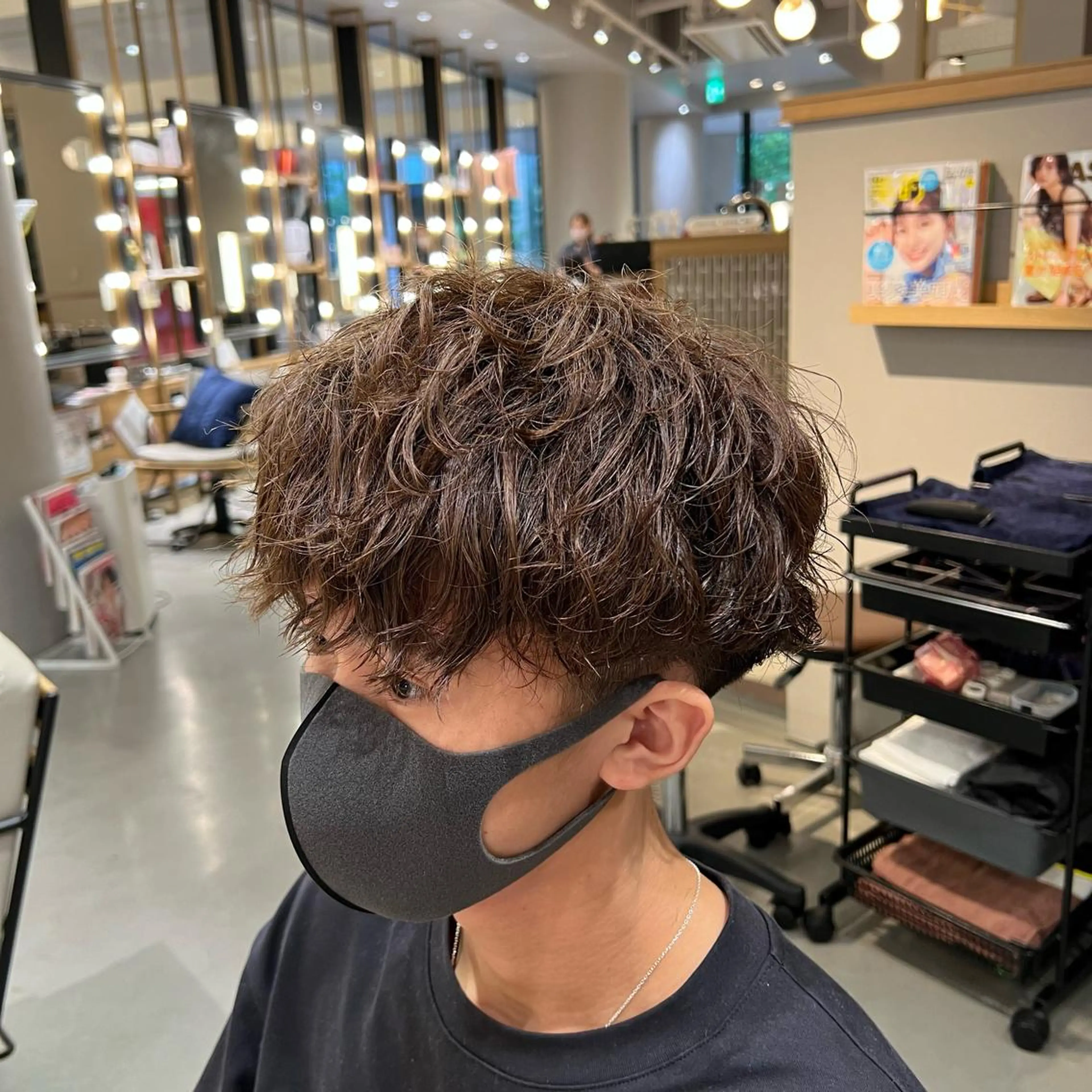 ショート カラー パーマ メンズ カット ヘアカラー パーマ unopulir Vamos店所属・梅田茶屋町メンズ 専門美容師 山元一平のヘアスタイル