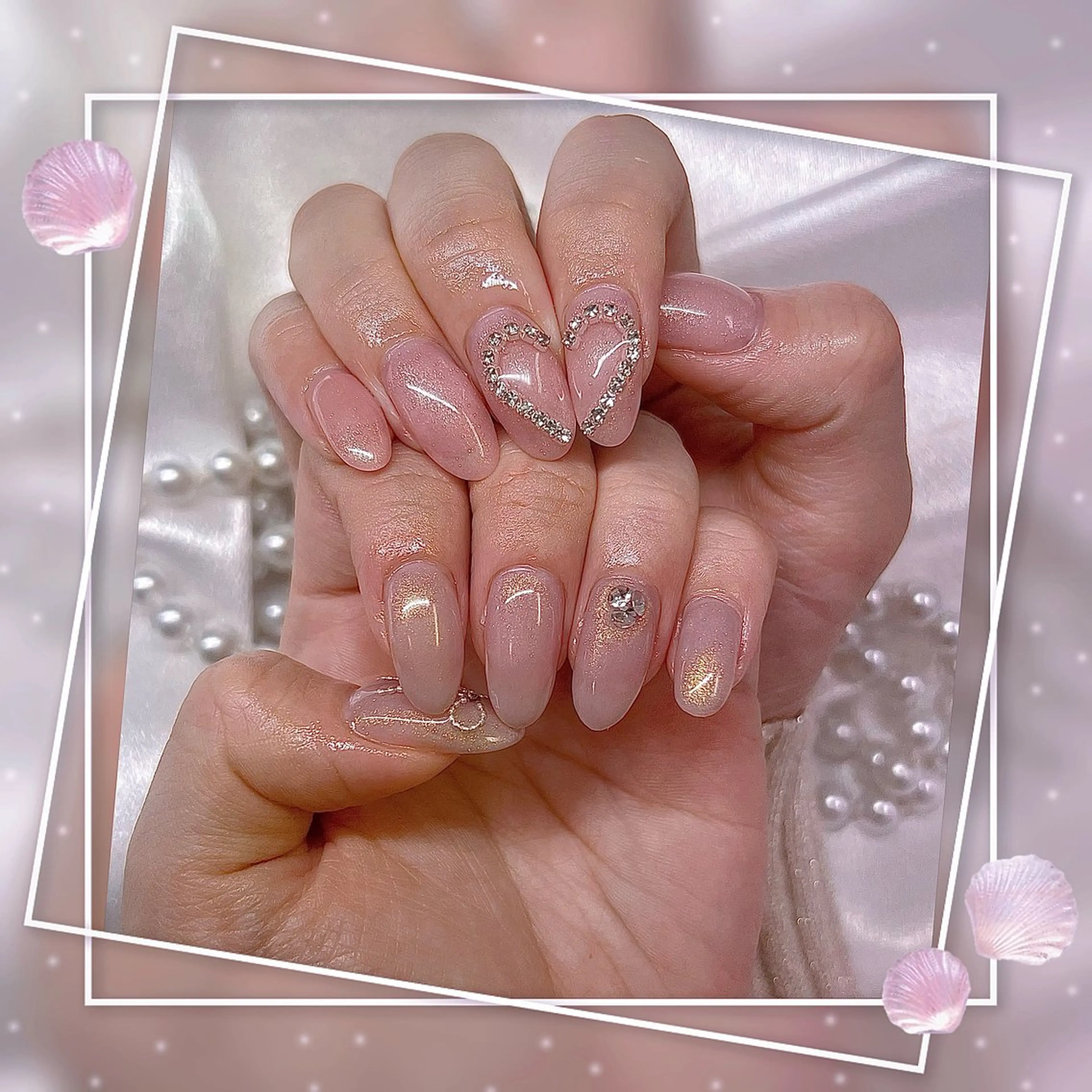 ネイル グラデーション キラキラネイル 韓国ネイル マグネットネイル ピンク Chill Nailsalonのネイルデザイン