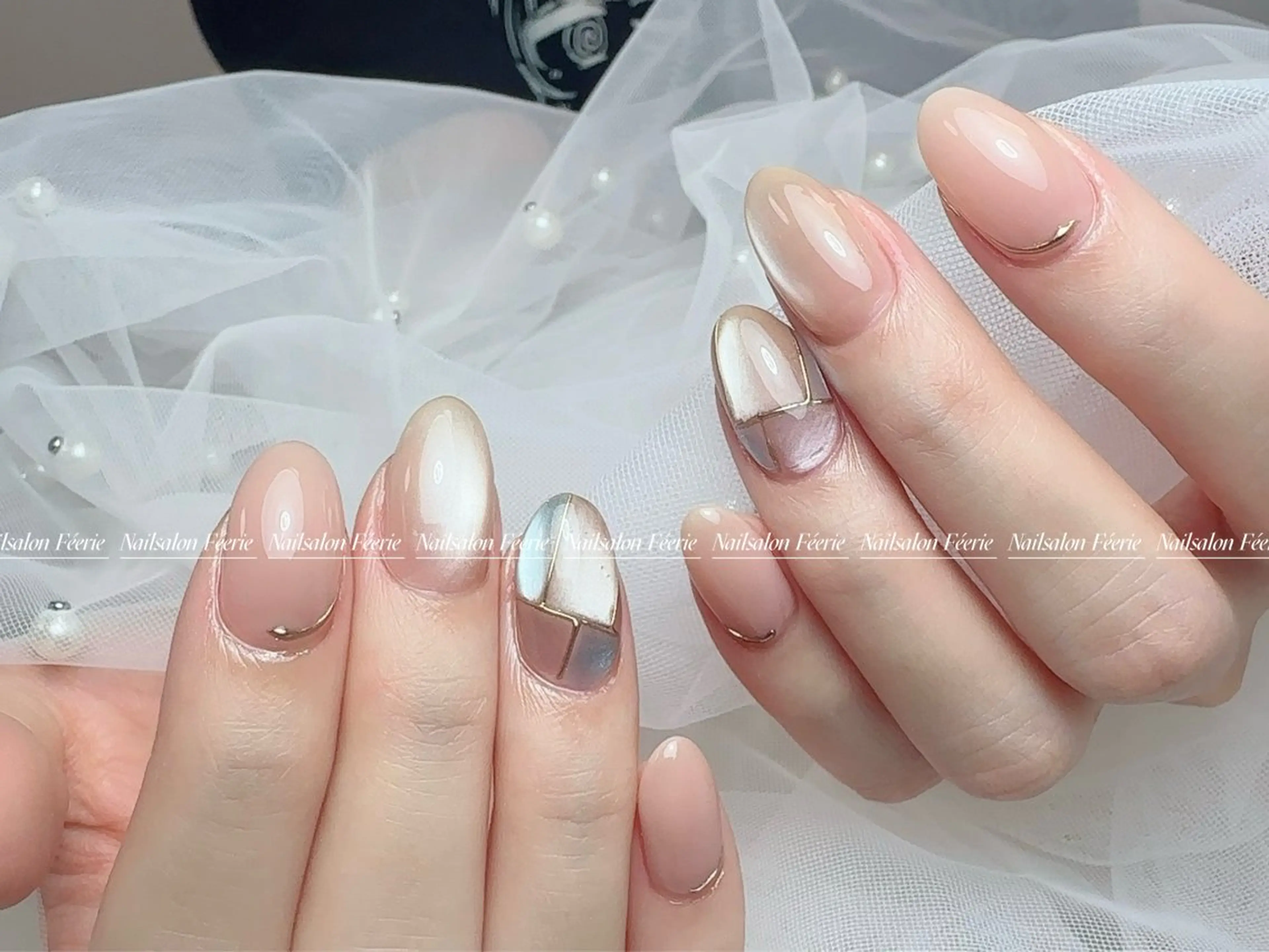 ネイル 成人式 長さ出し フットネイル フレンチネイル ジェルネイル ハンドネイル ハンドケア nail salon Feerieのネイルデザイン