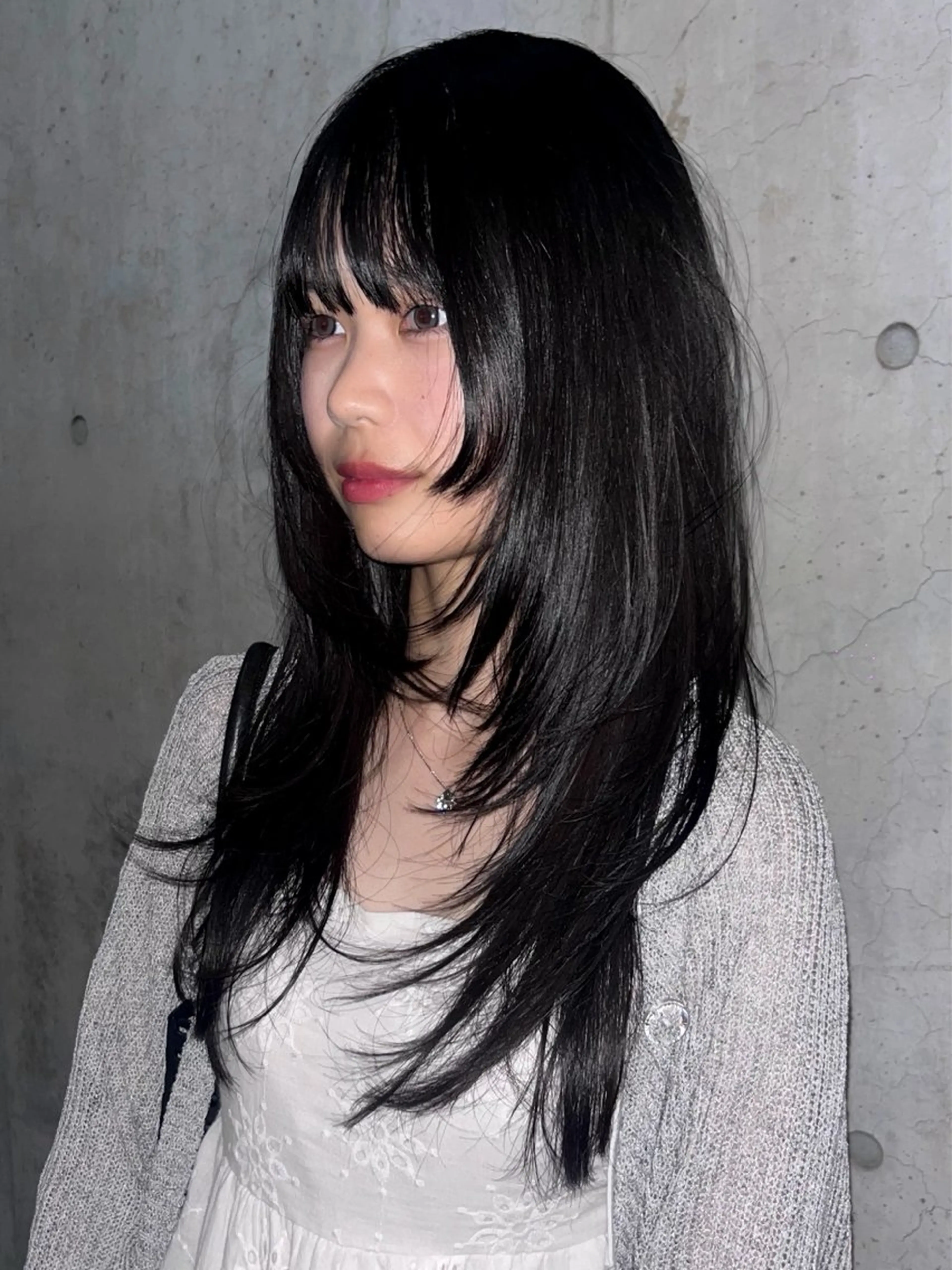 ロング 姫カット レイヤーカット anna 韓国レイヤ ー/ ハッシュカットのヘアスタイル