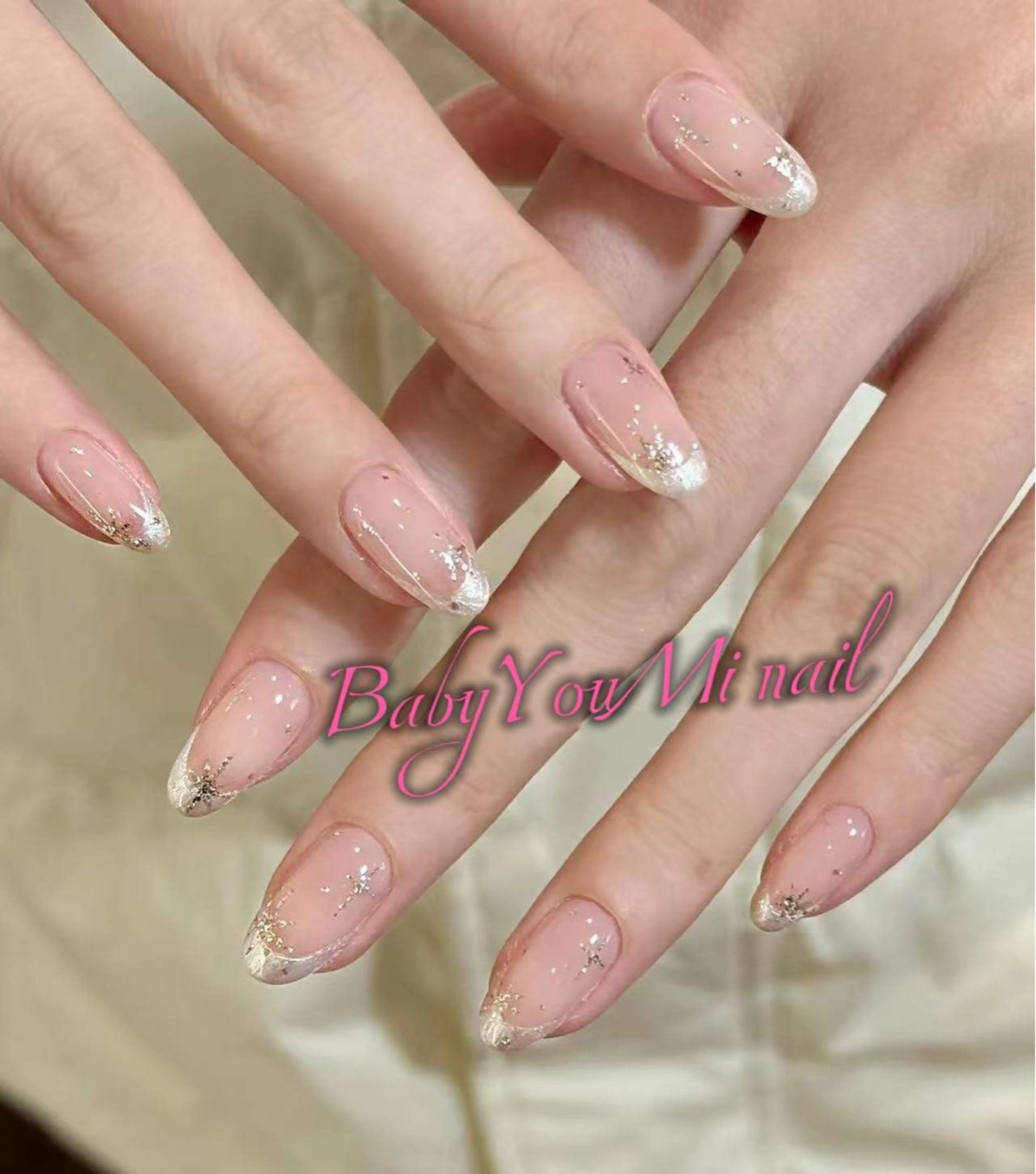 ネイル オーロラネイル チークネイル 成人式 フットネイル フレンチネイル ハンドネイル BabyYouMi nailのネイルデザイン