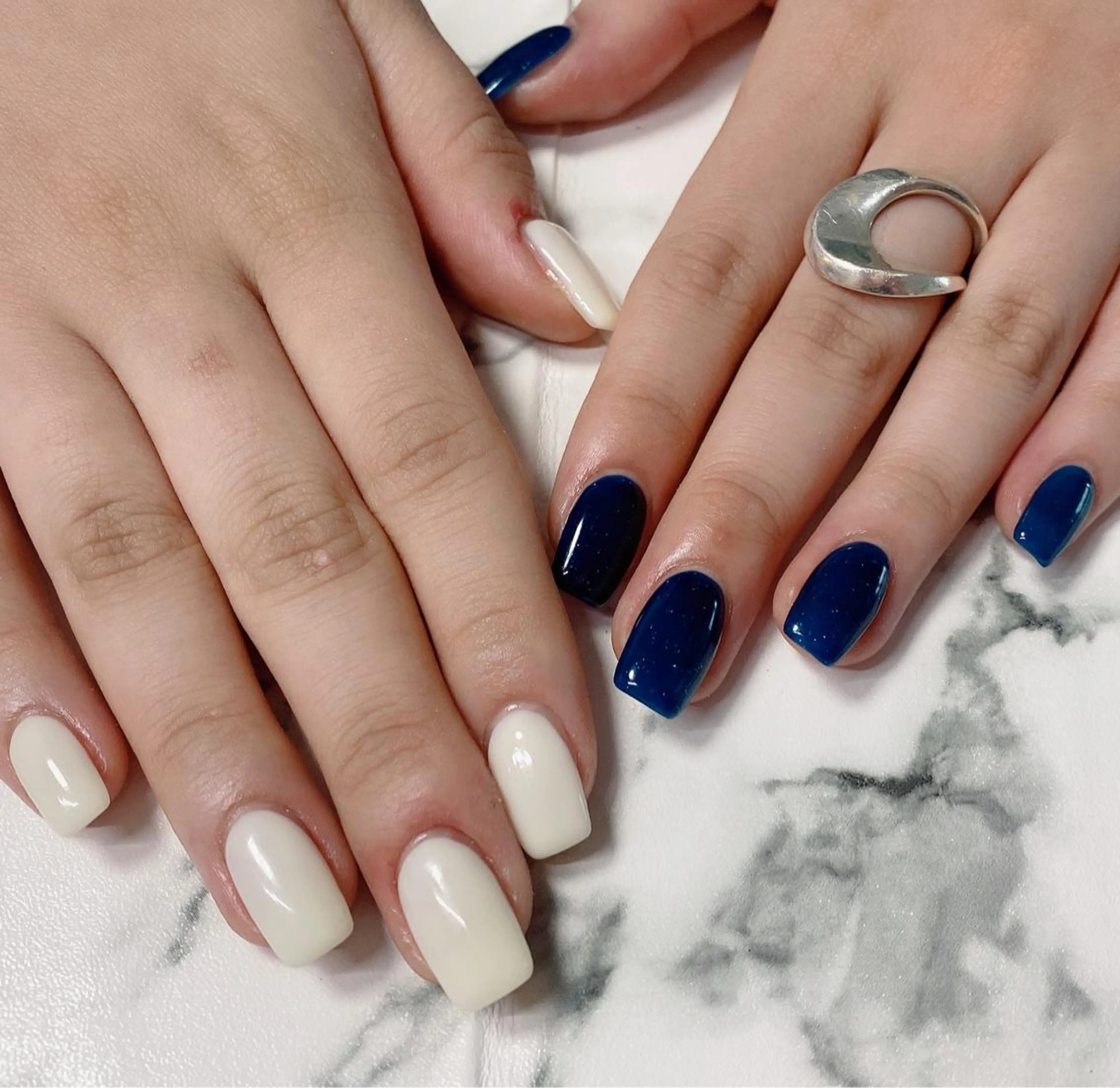 ロング カラー ネイル 長さ出し Q Free nailsのネイルデザイン