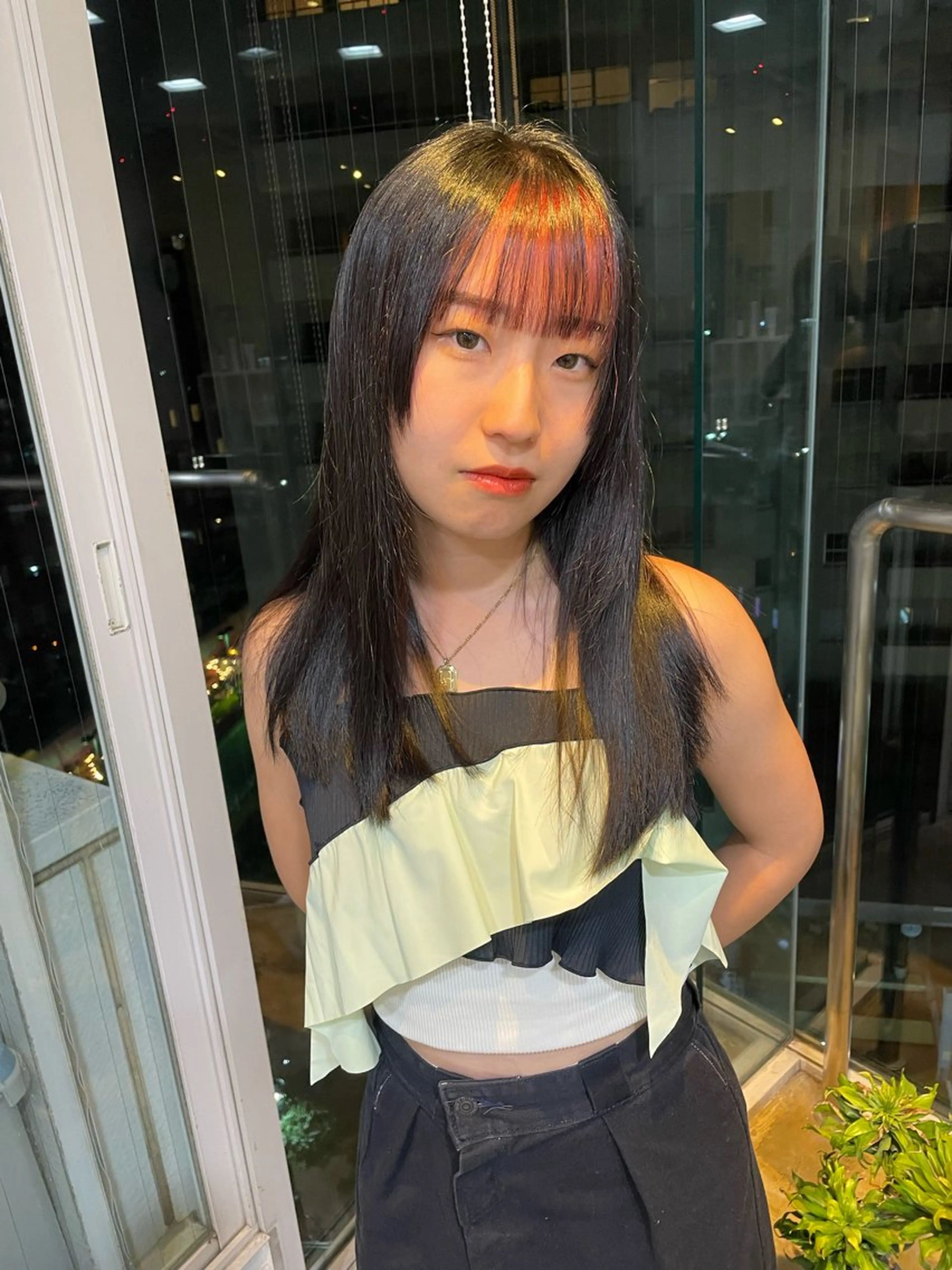 セミロング カラー RIN／韓国ヘア レイヤーカットのヘアスタイル