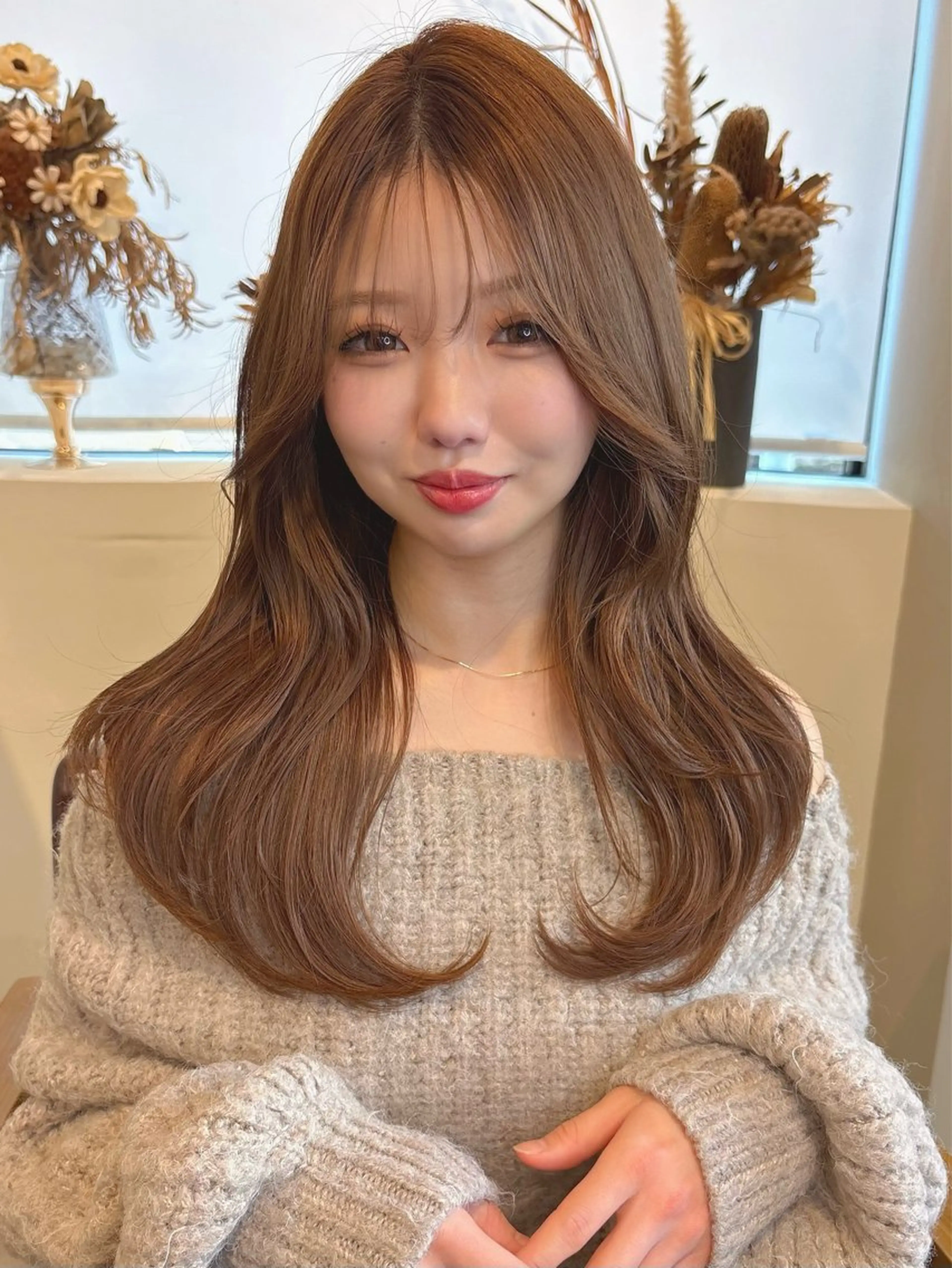 ロング カット akane/ 縮毛矯正/暖色のヘアスタイル