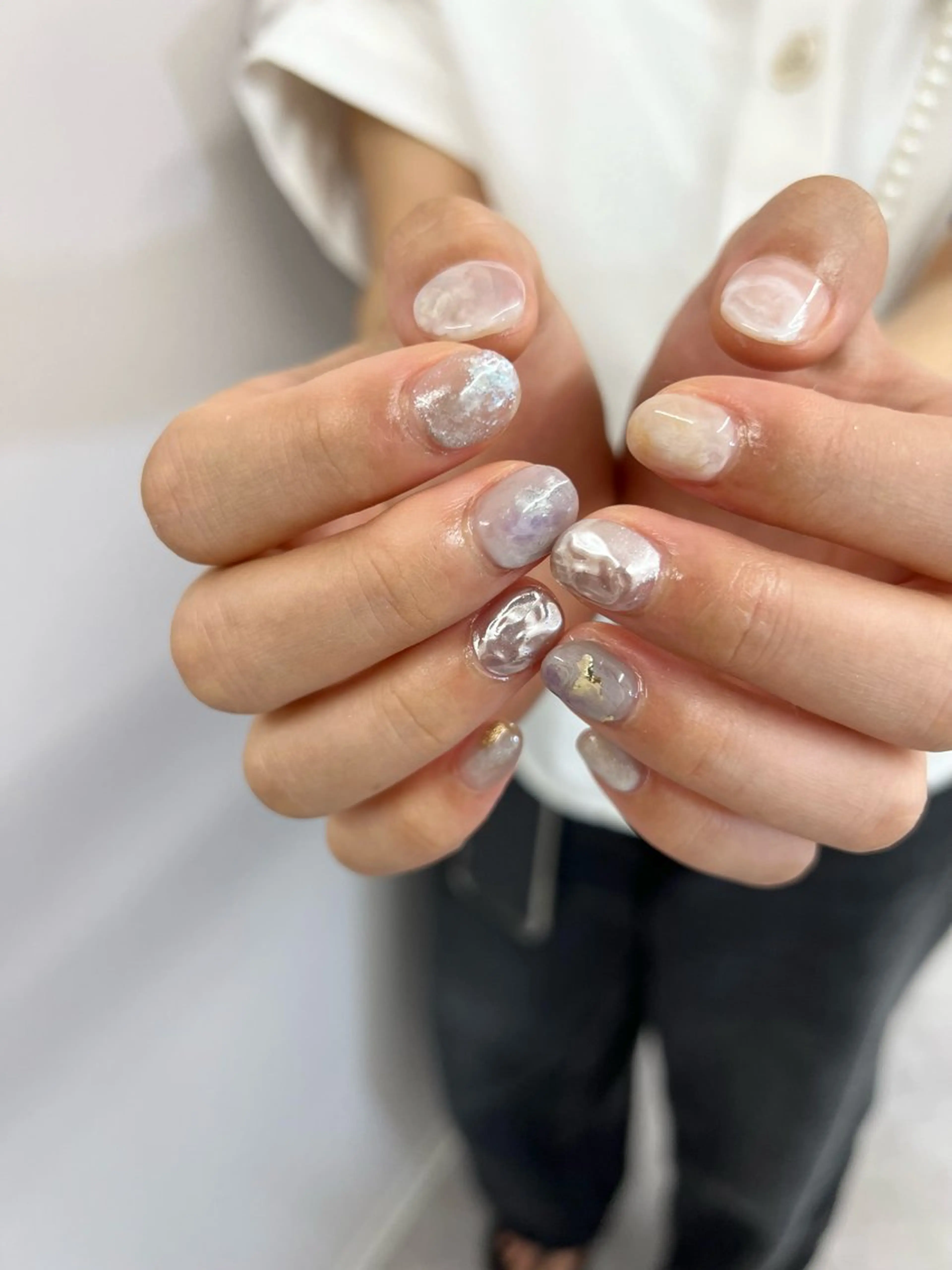 ネイル ジェルネイル 韓国ネイル マグネットネイル ミラーネイル ニュアンスネイル ハンドネイル ハンドケア Bana_ Nailのネイルデザイン