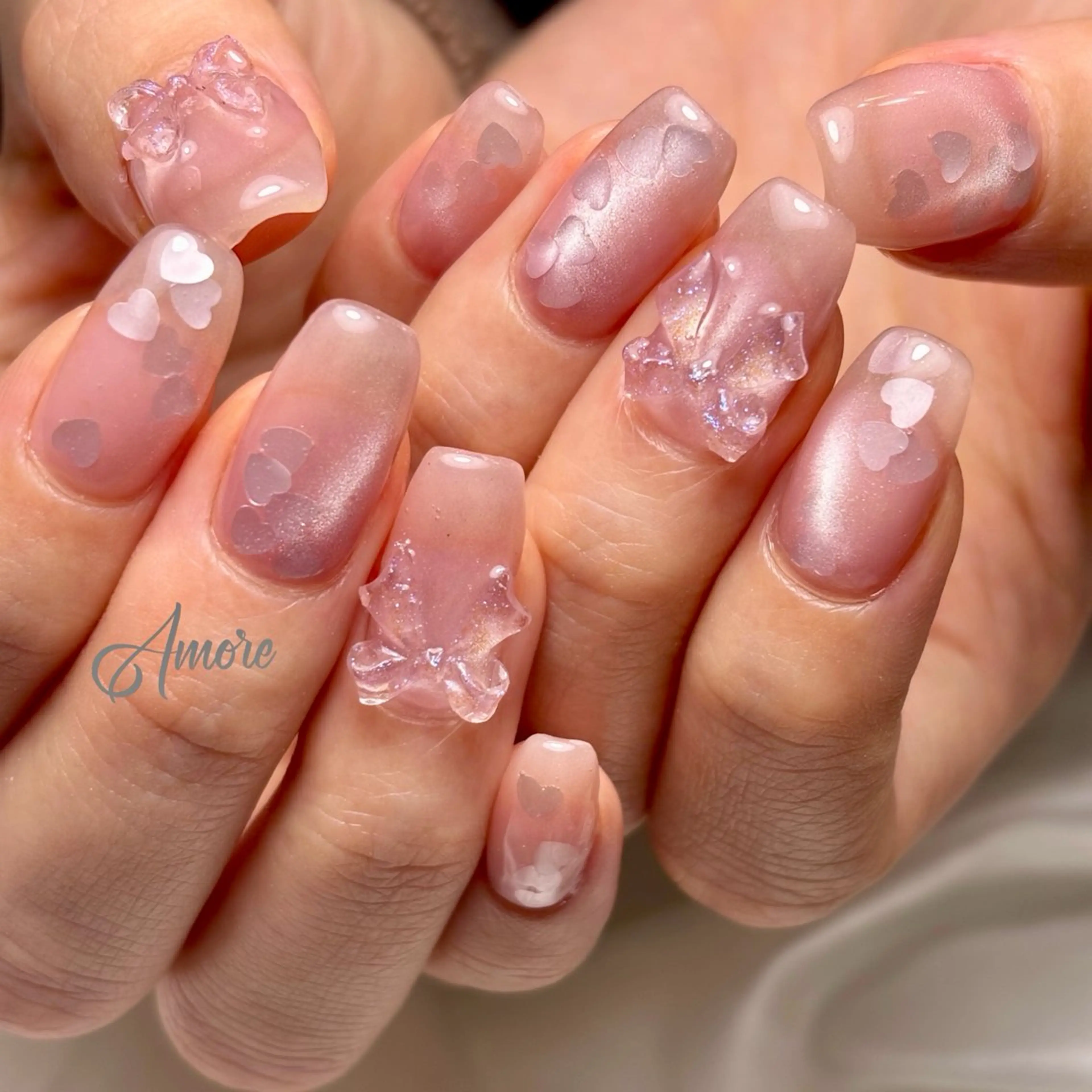 ネイル ジェルネイル キラキラネイル 韓国ネイル マグネットネイル パラジェル You kyehwaのネイルデザイン