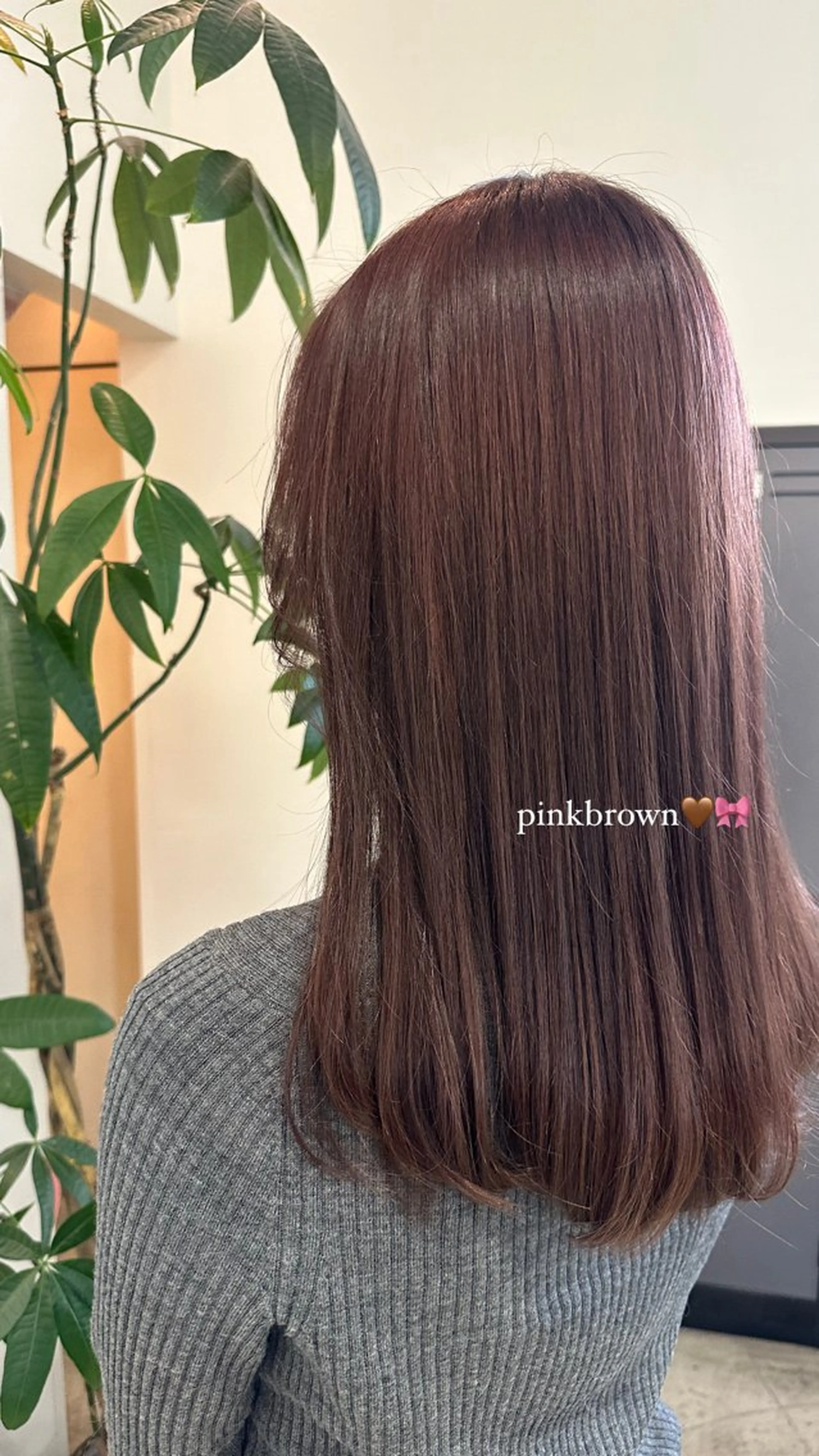 ロング カラー ブラウンカラー ピンクカラー 垣内 奈緒のヘアスタイル