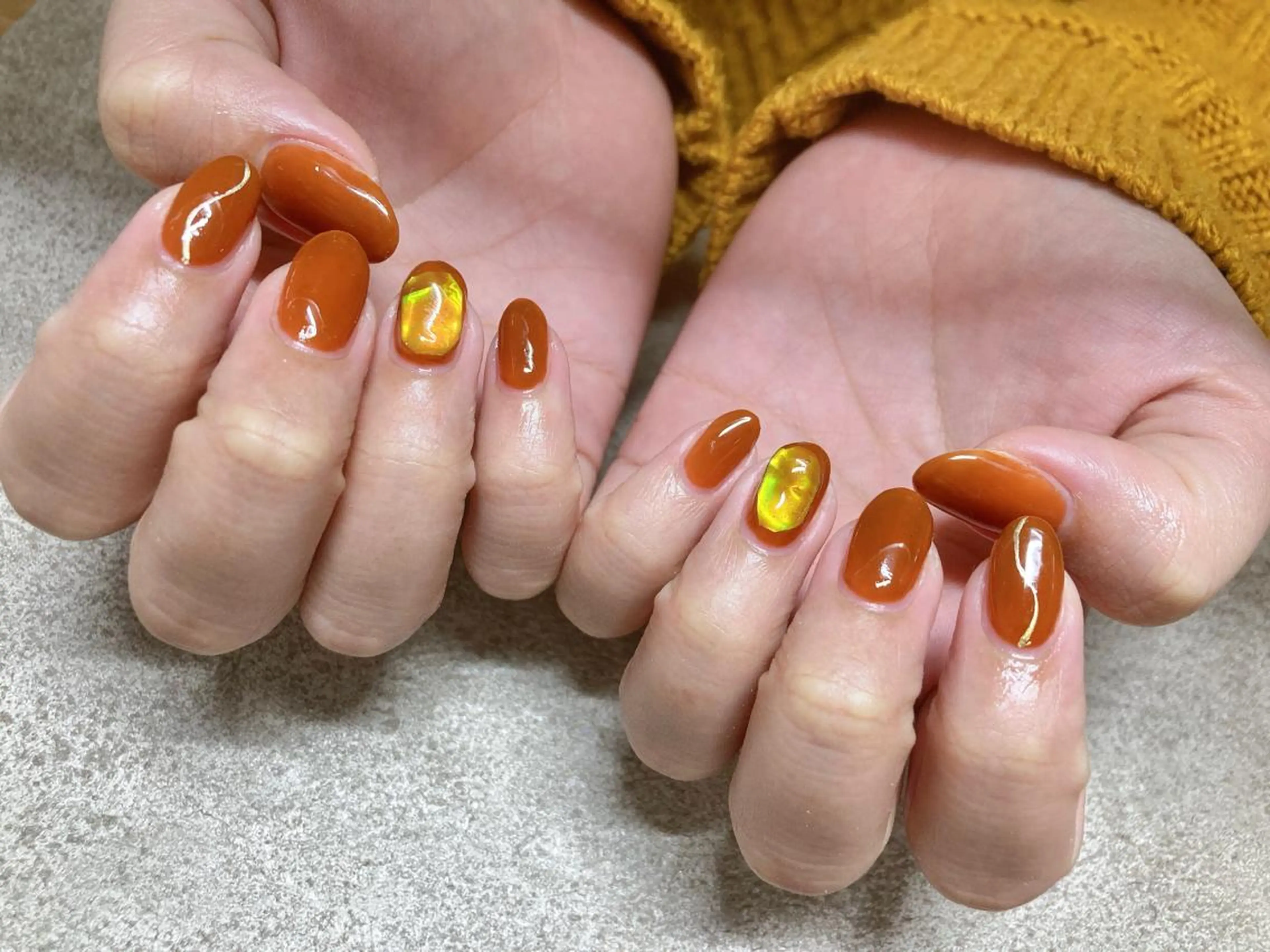 ネイル オーロラネイル ハンドネイル Mogu nail 二子玉川のネイルデザイン