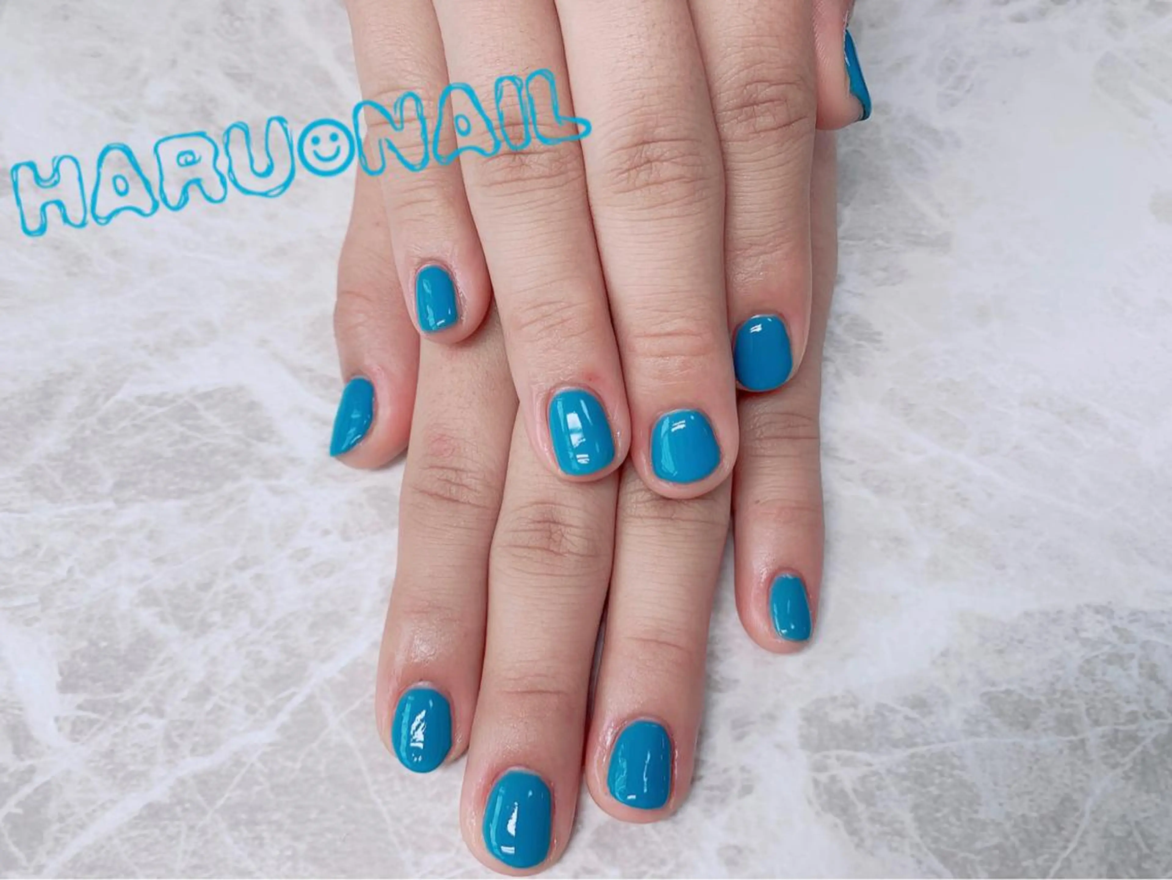 ネイル ブルー ワンカラーネイル 痩身/脱毛/ネイル HARUKAのエステ・リラクイメージ
