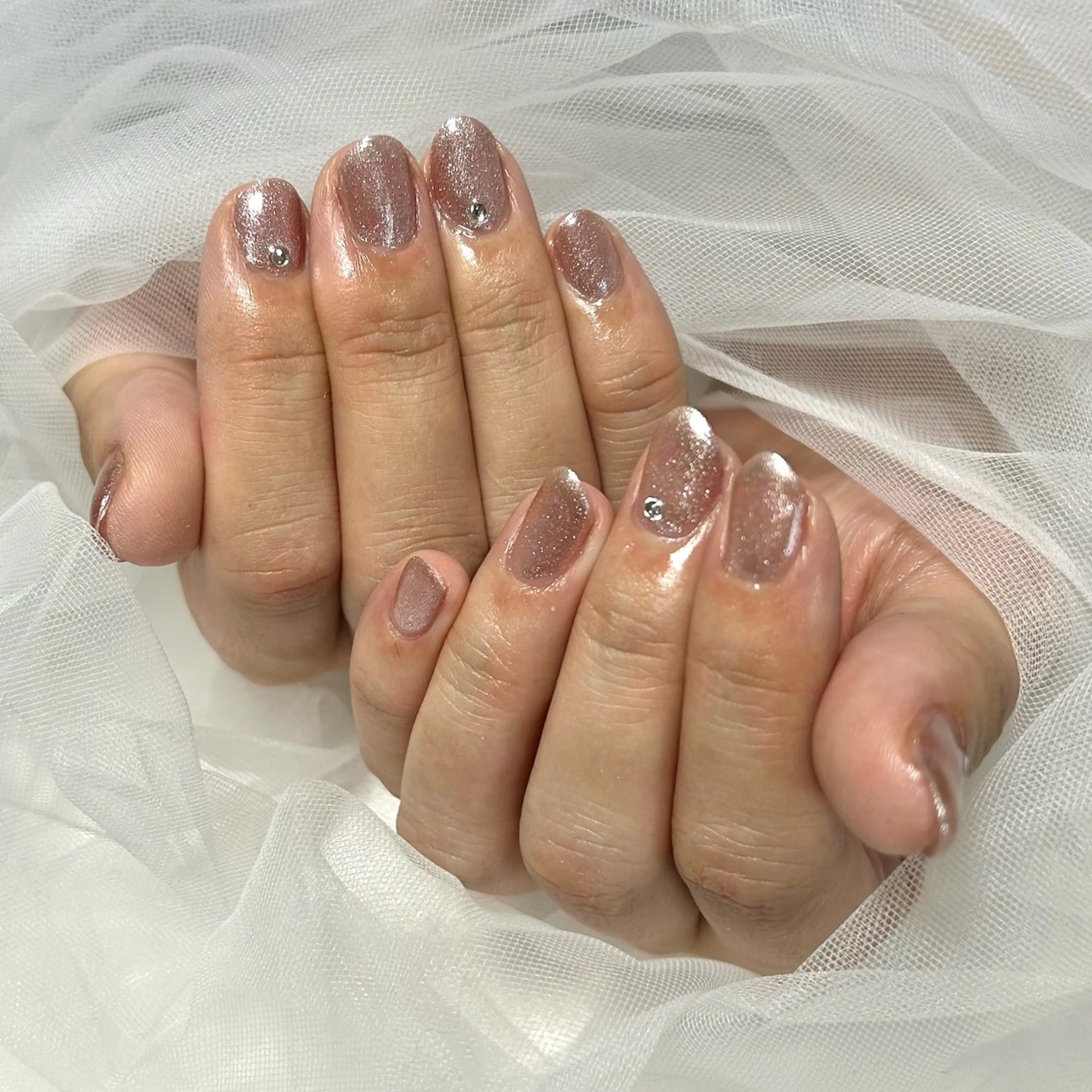 ネイル ラメ(グリッター) ワンカラーネイル シンプルネイル ハンドネイル EmaNail 奈良橿原店所属・EmaNail 🧸Momokaのネイルデザイン