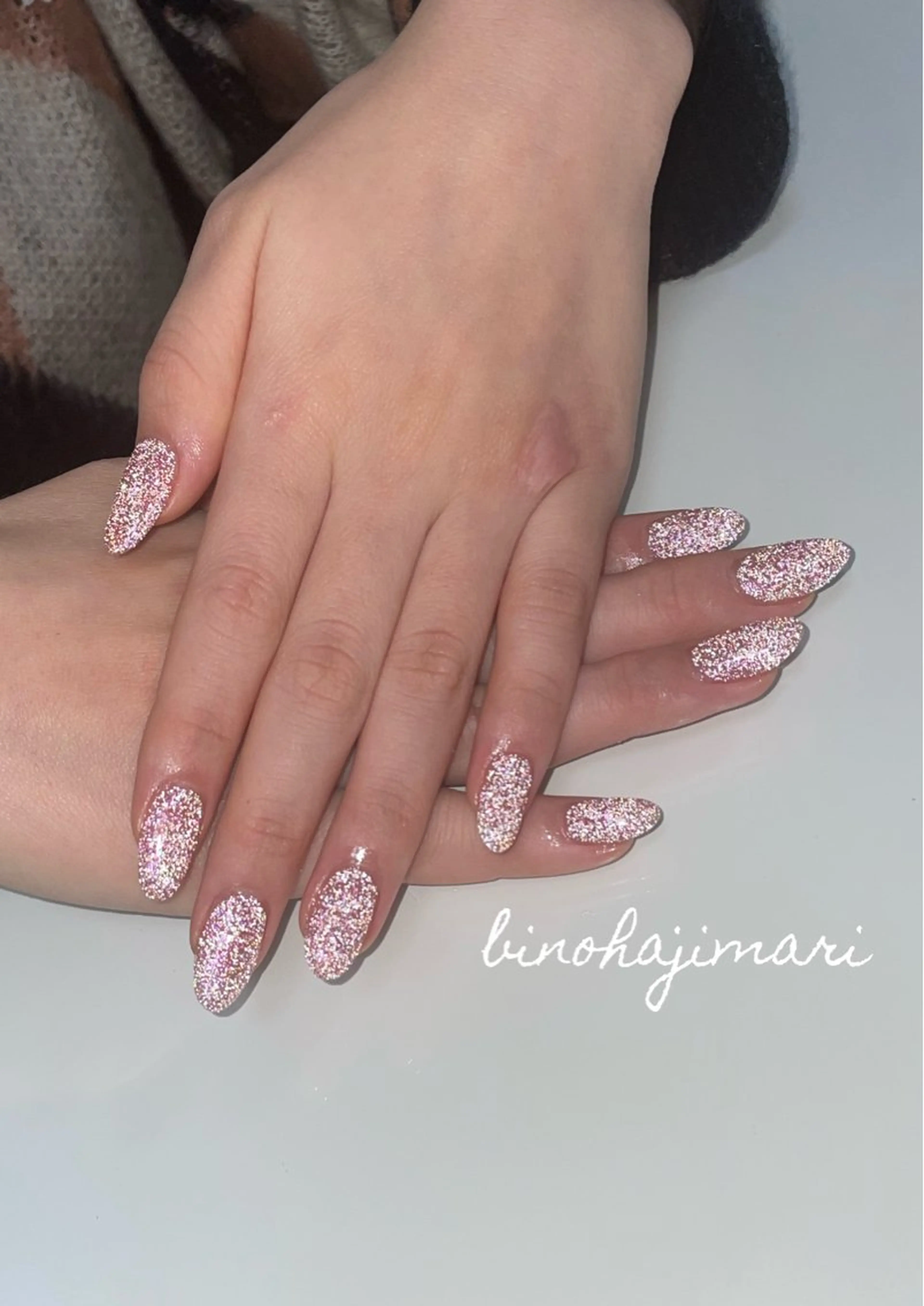 ネイル アートネイル フラッシュネイル ラメ(グリッター) シルバー スクエアネイル ♡Bivi♡自爪に 優しいネイルサロンのネイルデザイン