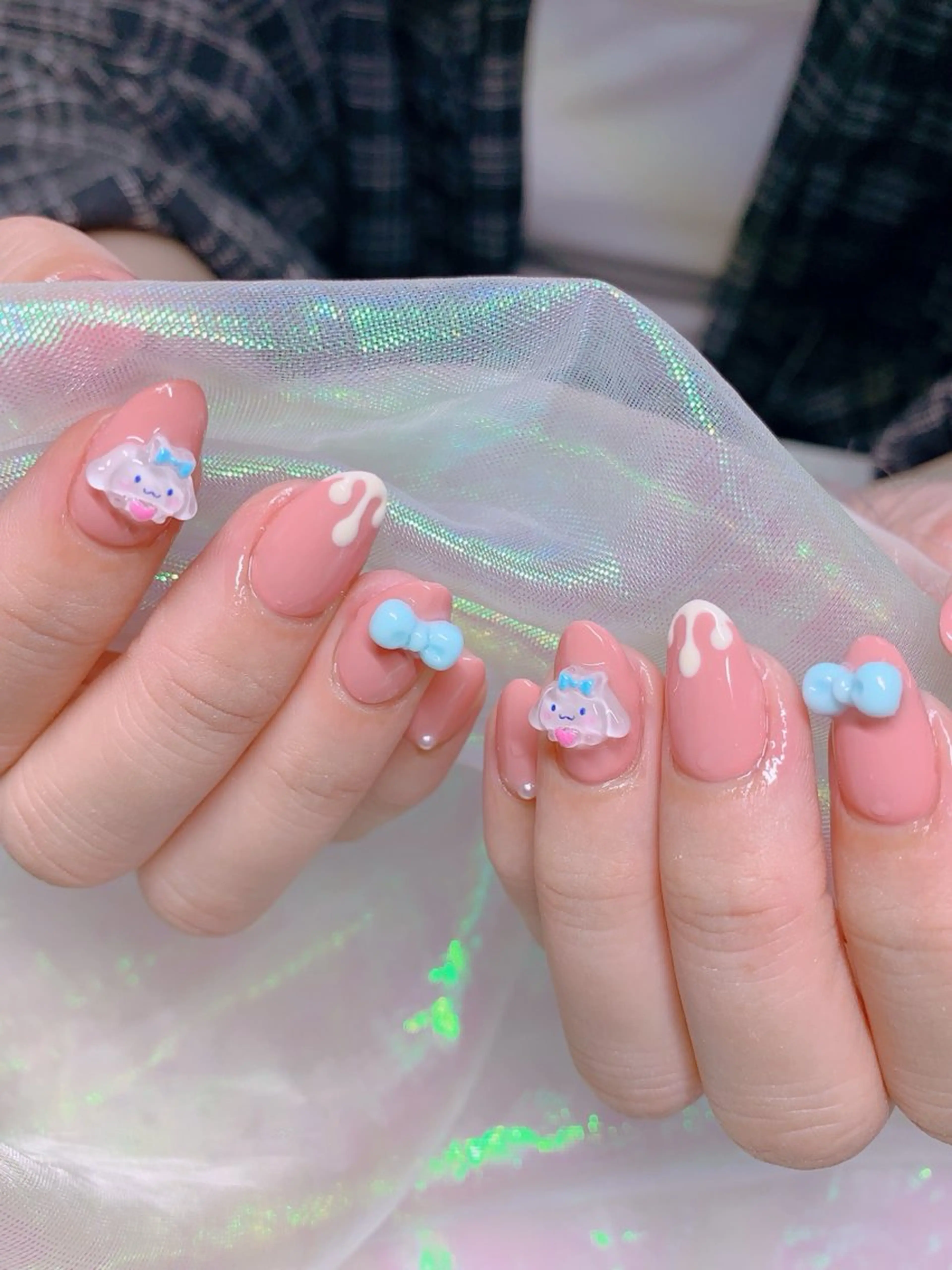ネイル オーロラネイル 長さ出し フットネイル ジェルネイル キラキラネイル ハンドネイル インフィニティ ネイルサロンのネイルデザイン