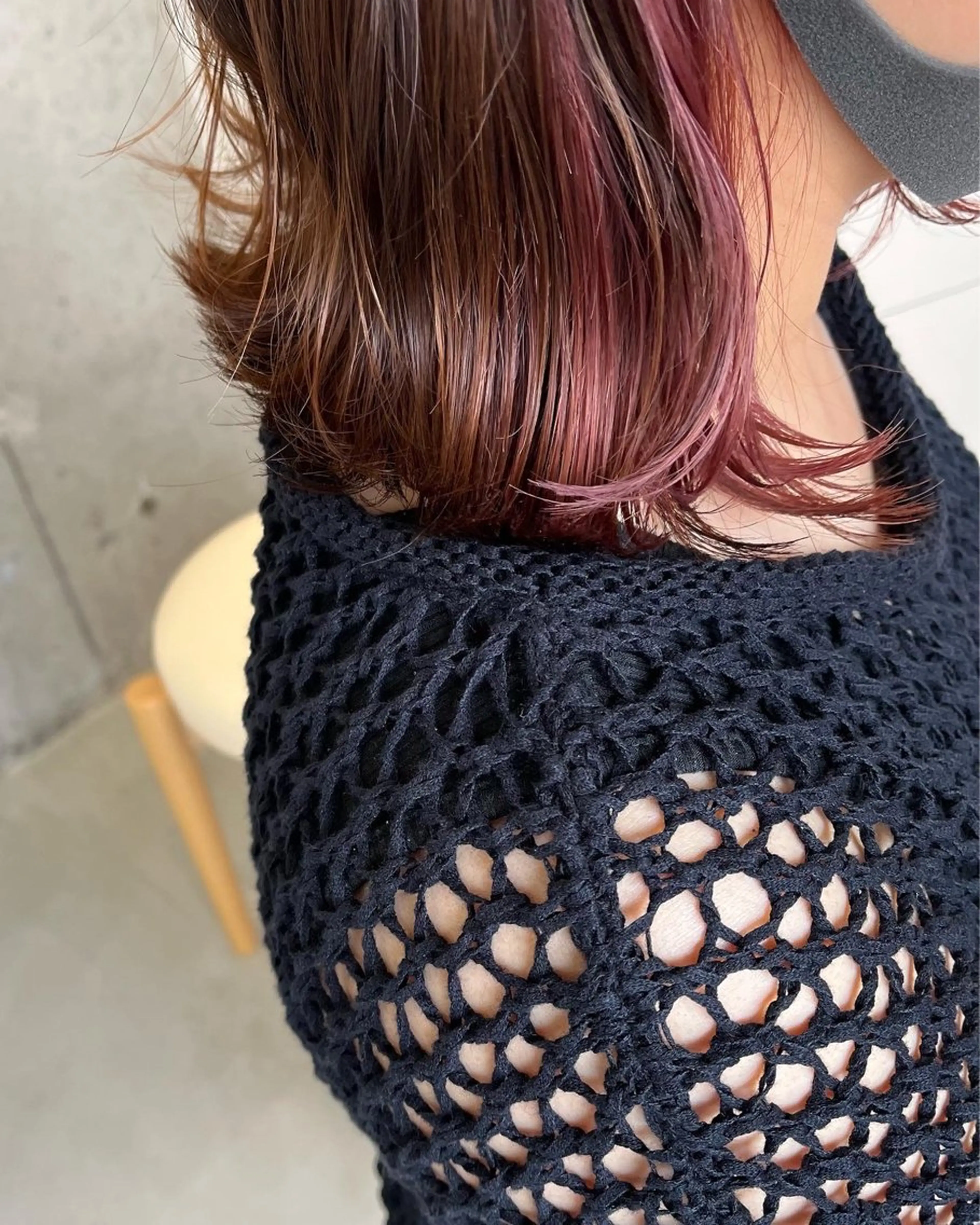 カラー インナーカラー ピンクカラー 難波/白髪ぼかし/ KAORIのヘアスタイル