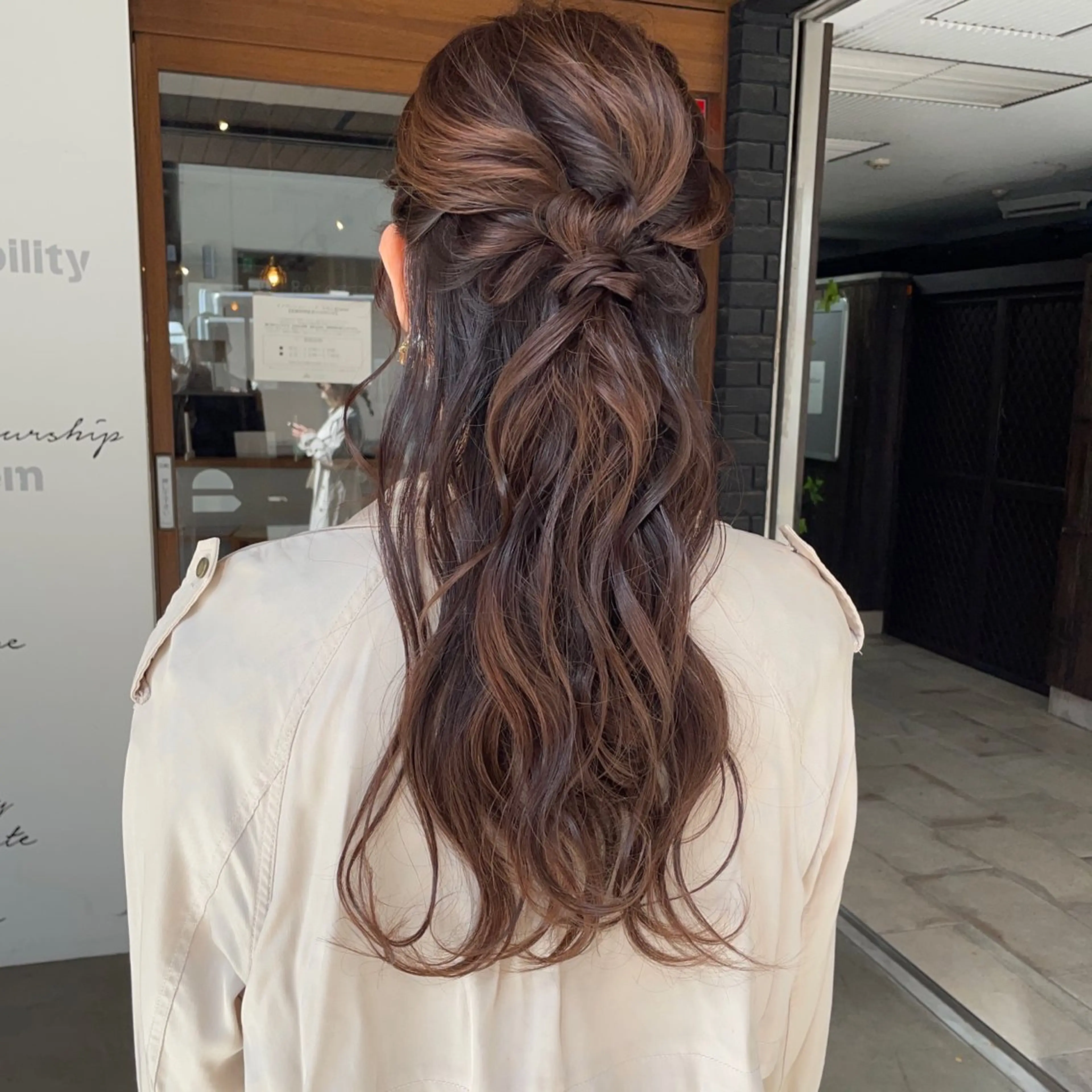 ロング ヘアアレンジ ハーフアップ ヘアセット 小濱 拓也のヘアスタイル