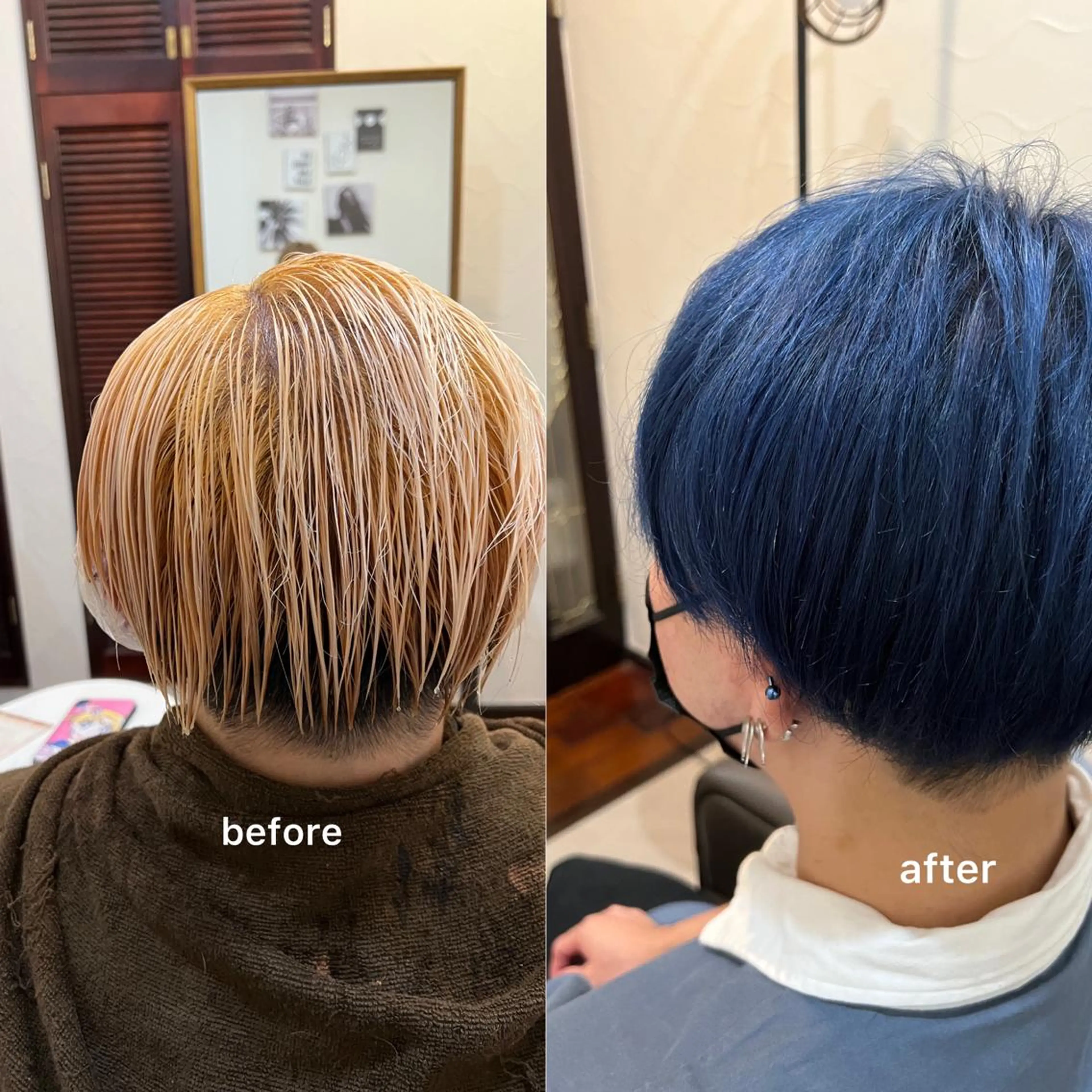 ショート カラー ブルーカラー ショートヘア ヤマグチ リョウのヘアスタイル