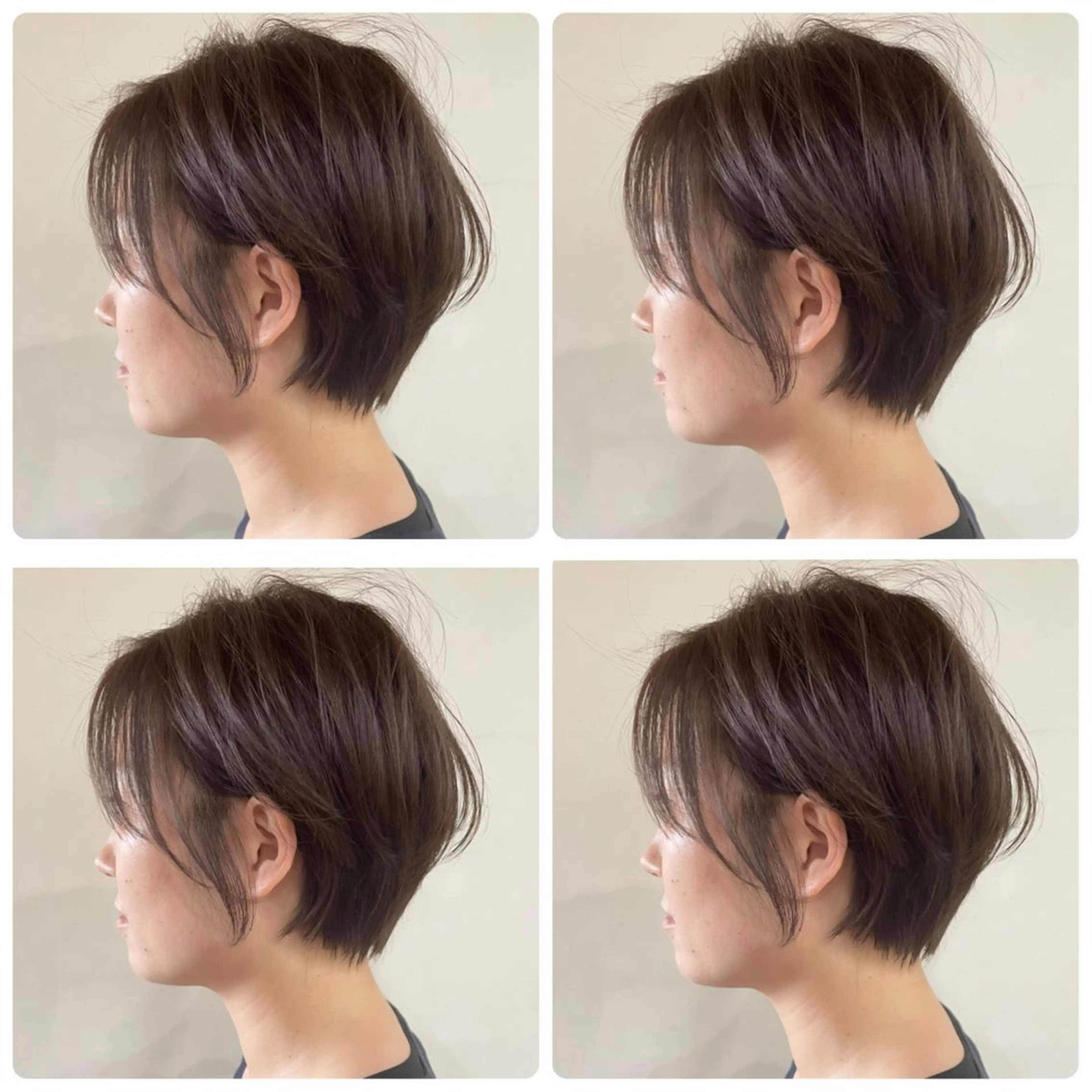 ショート カラー ショートボブ ハンサムショート 丸みショート デザインカラー ハイライトカラー カット ヘアカラー 京都大人女性ショート 徒歩1分/秋山のヘアスタイル