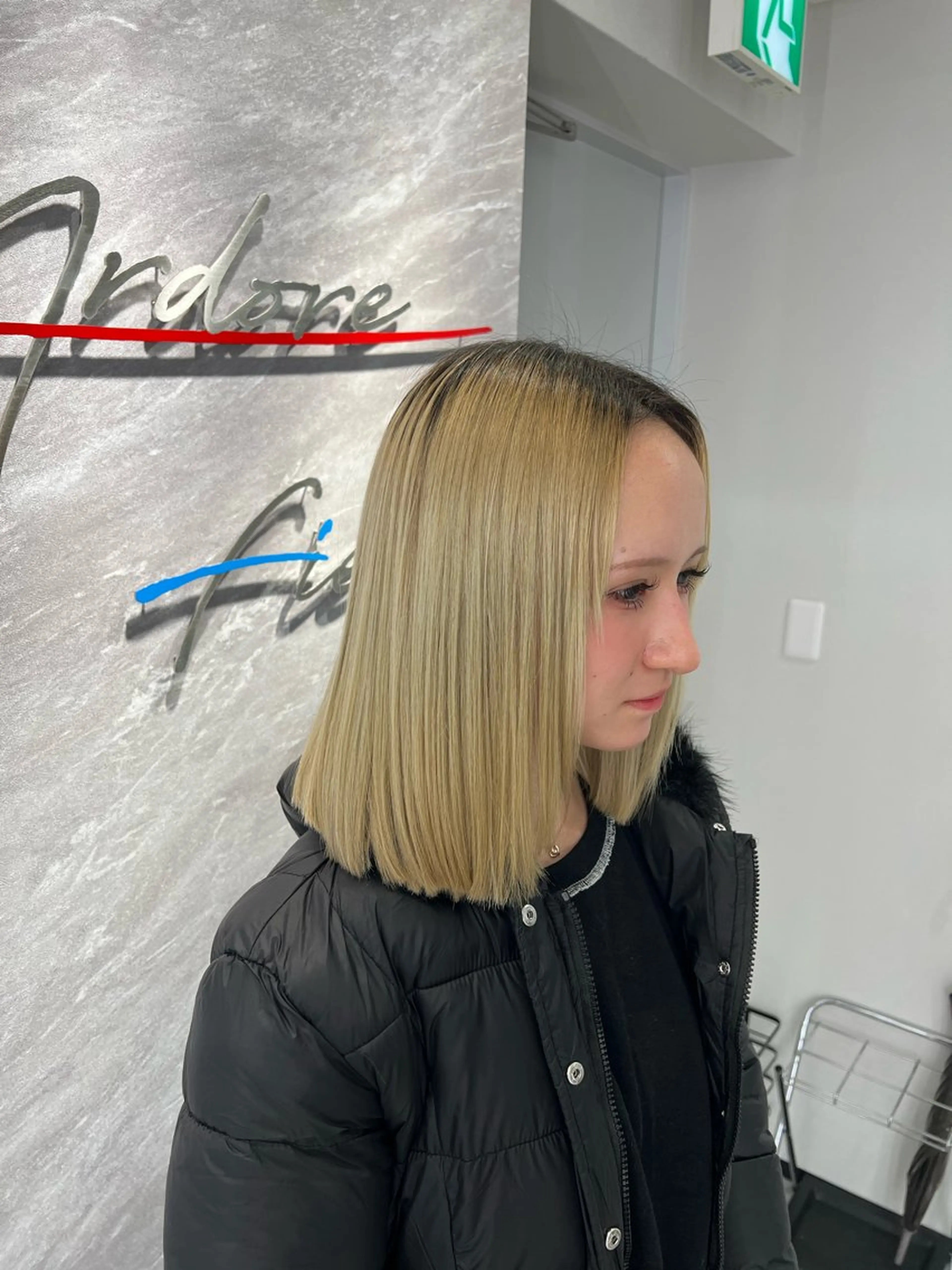 ミディアム 髪質改善 トリートメント eco/堀江/ 艶カラー/縮毛矯正のヘアスタイル