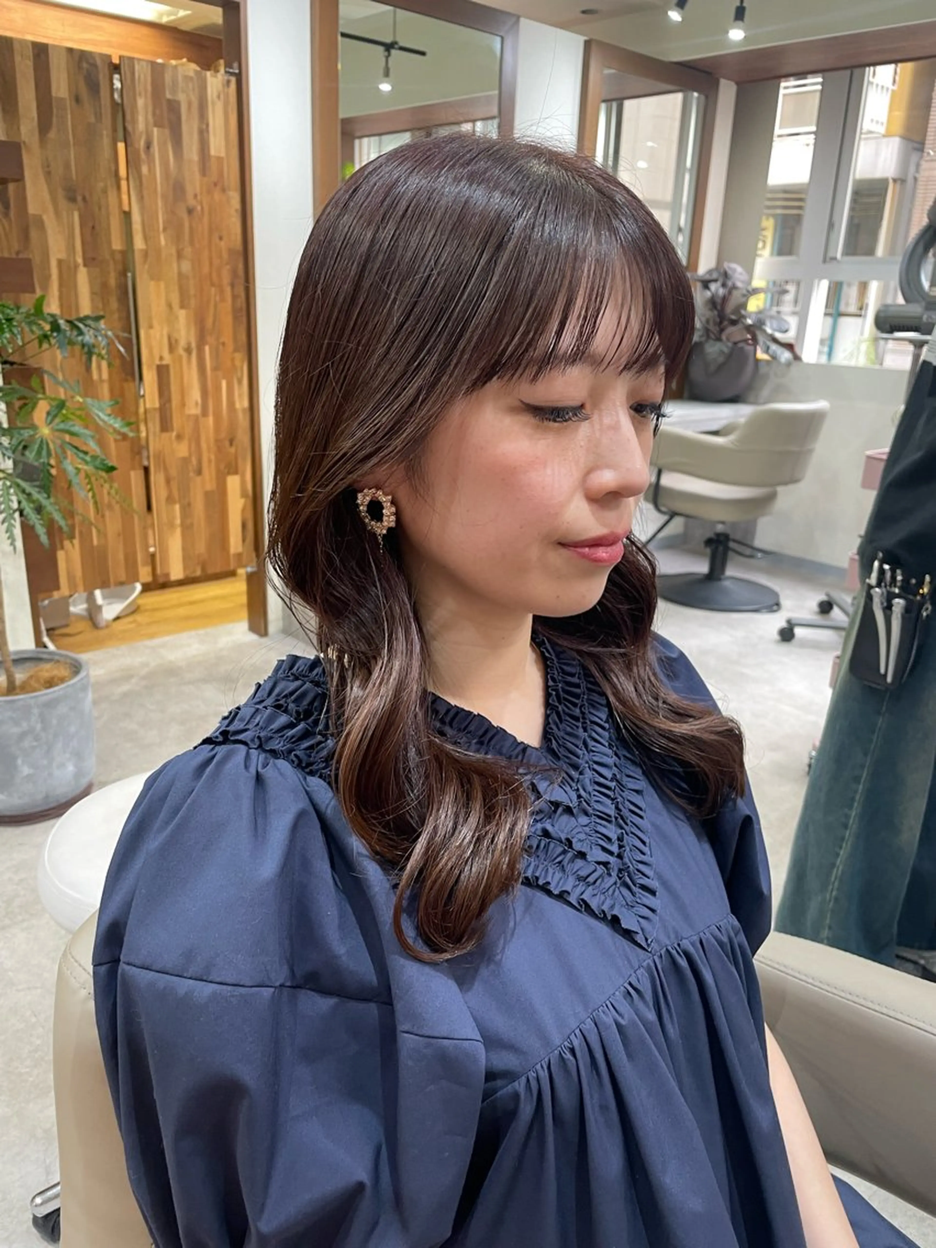 セミロング セミロングパーマ 韓国風ヘア 韓国風パーマ/ヘア セット/店長みづきのヘアスタイル