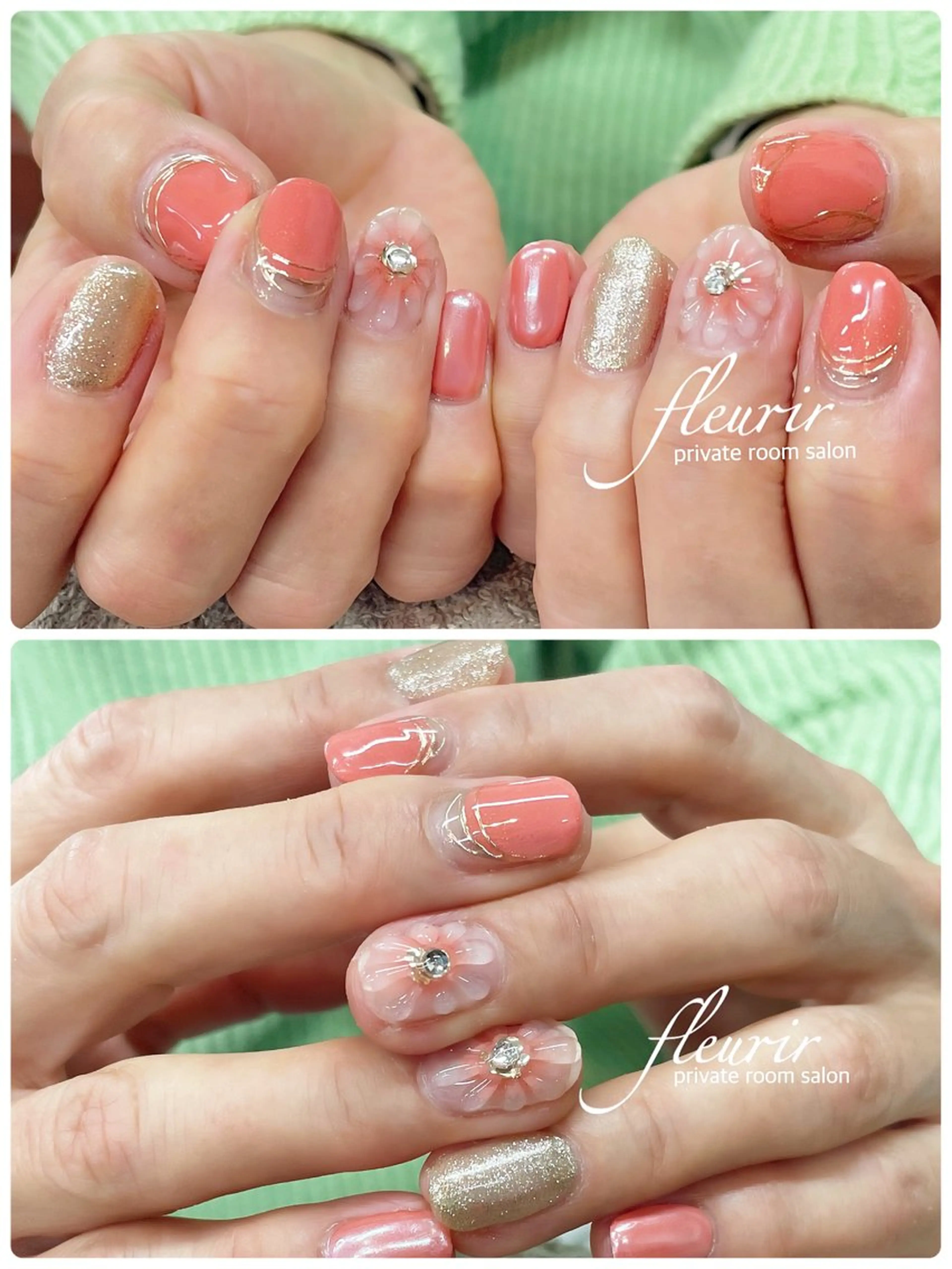 ネイル アートネイル オーロラネイル チークネイル クリアネイル フレンチネイル フルリール 【プライベートサロンのネイルデザイン