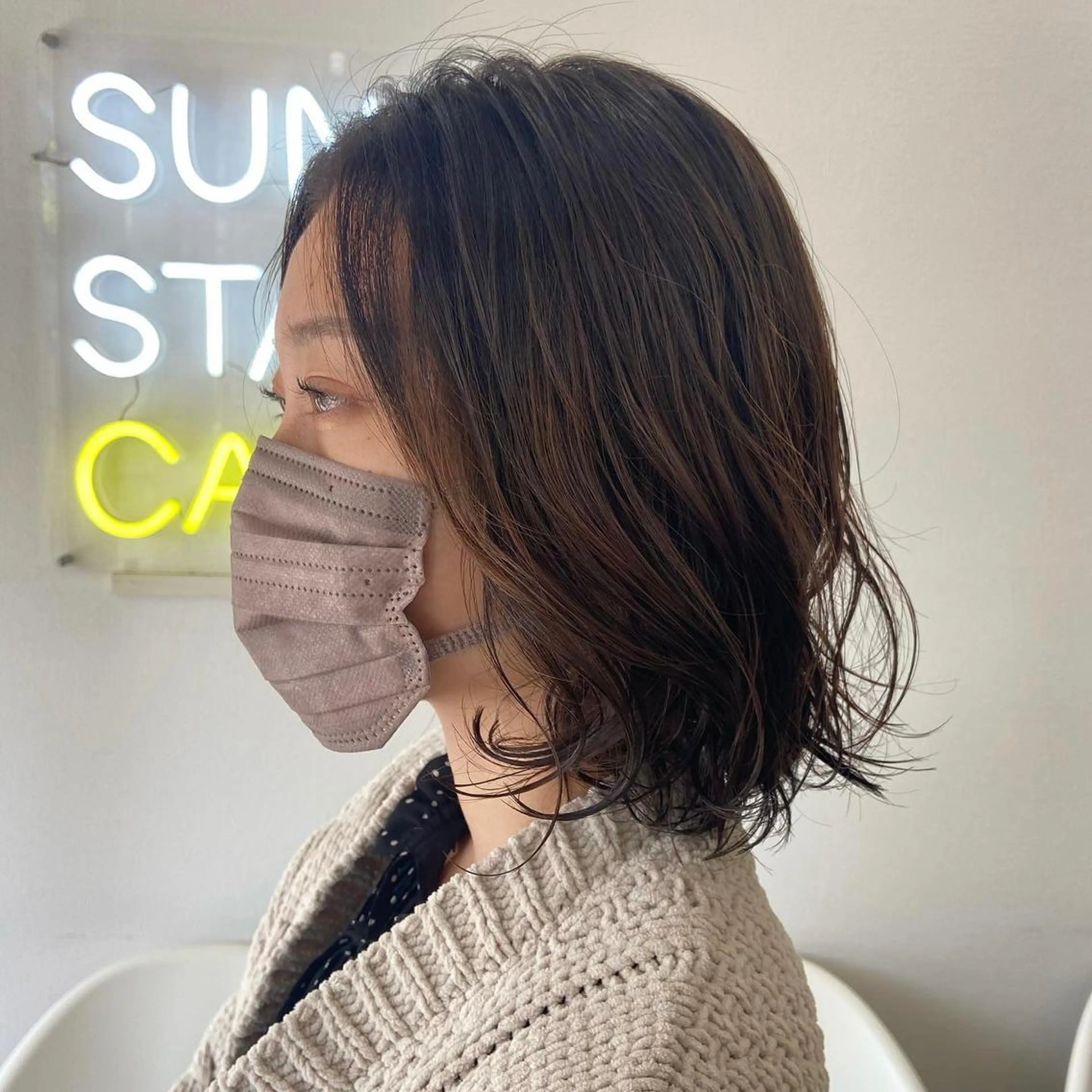 ミディアム ミディアムパーマ カット パーマ トリートメント SUNC🍀大熊 花奈絵🍀のヘアスタイル